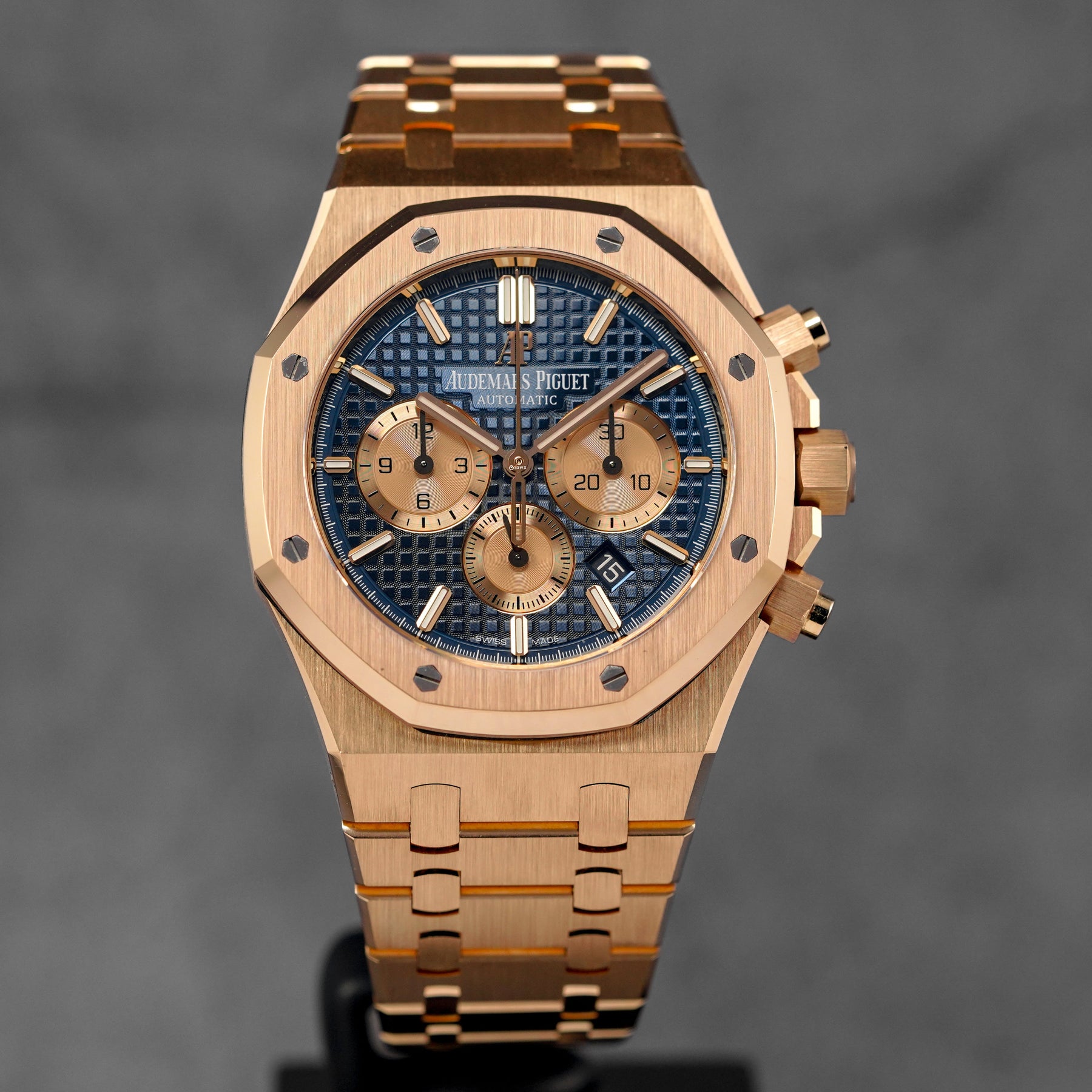 Harga AP Royal Oak Chrono Rosegold Blue
