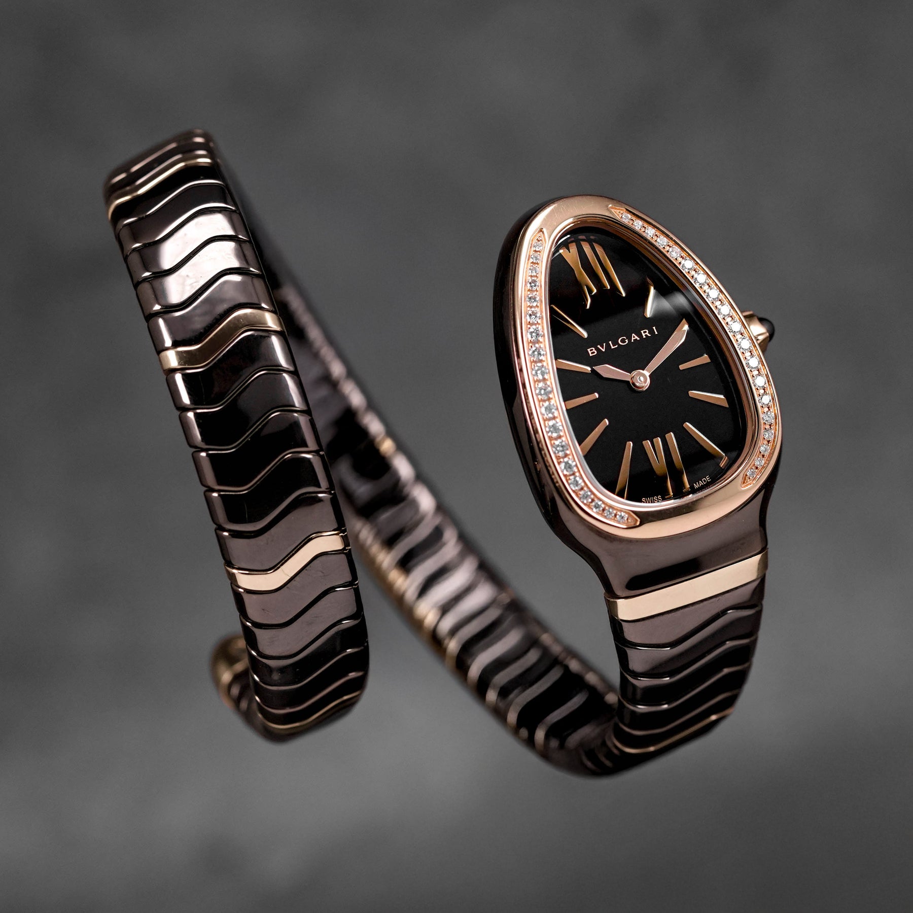Harga Bvlgari Serpenti Spiga Ceramic Rosegold Diamond