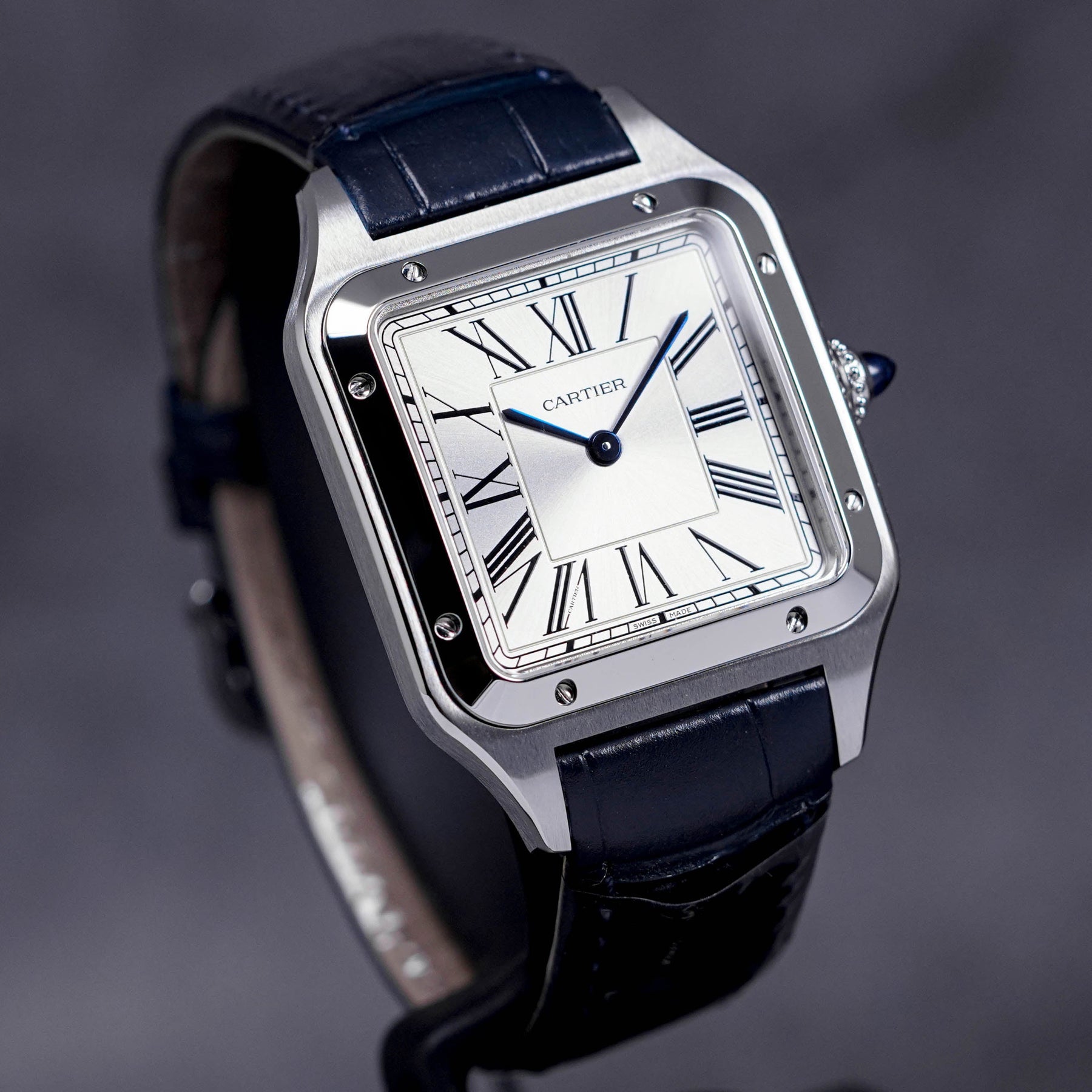 SANTOS DUMONT LARGE QUARTZ SILVER DIAL (2023)
