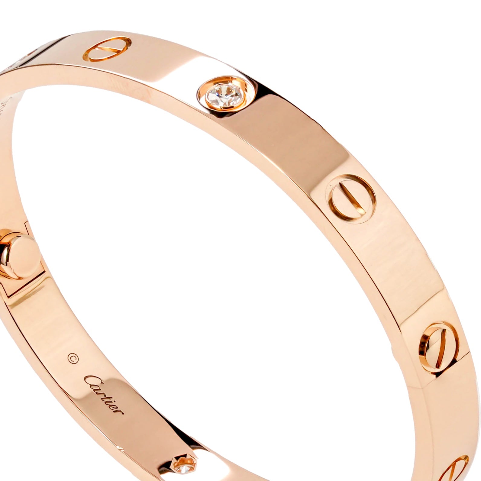 LOVE BRACELET 18K ROSEGOLD WITH 4 DIAMONDS (2022) - SIZE 17