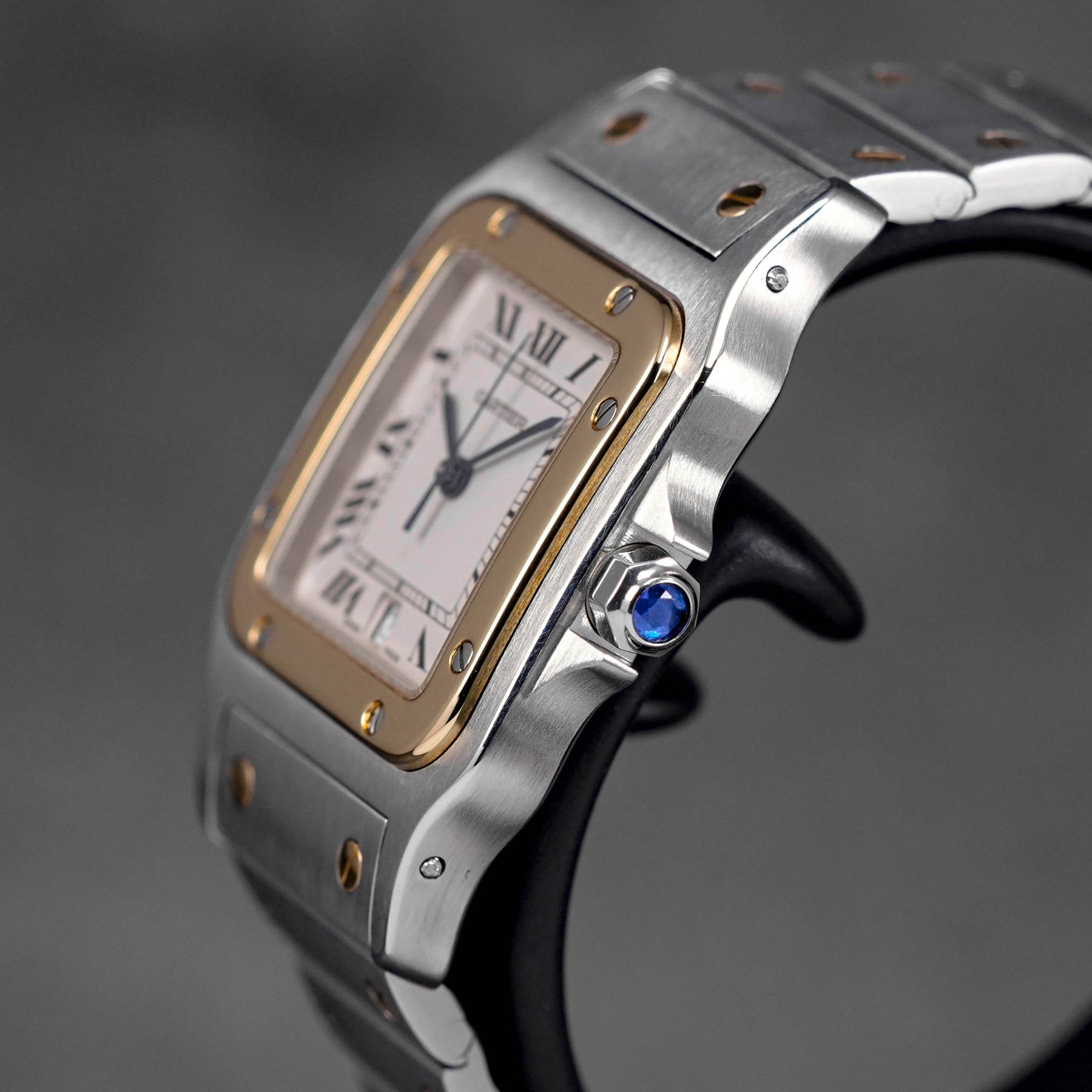 SANTOS GALBEE TWOTONE YELLOWGOLD L SILVER DIAL (2014)