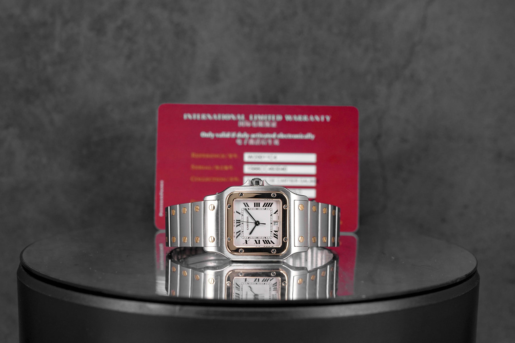 SANTOS GALBEE TWOTONE YELLOWGOLD L SILVER DIAL (2014)