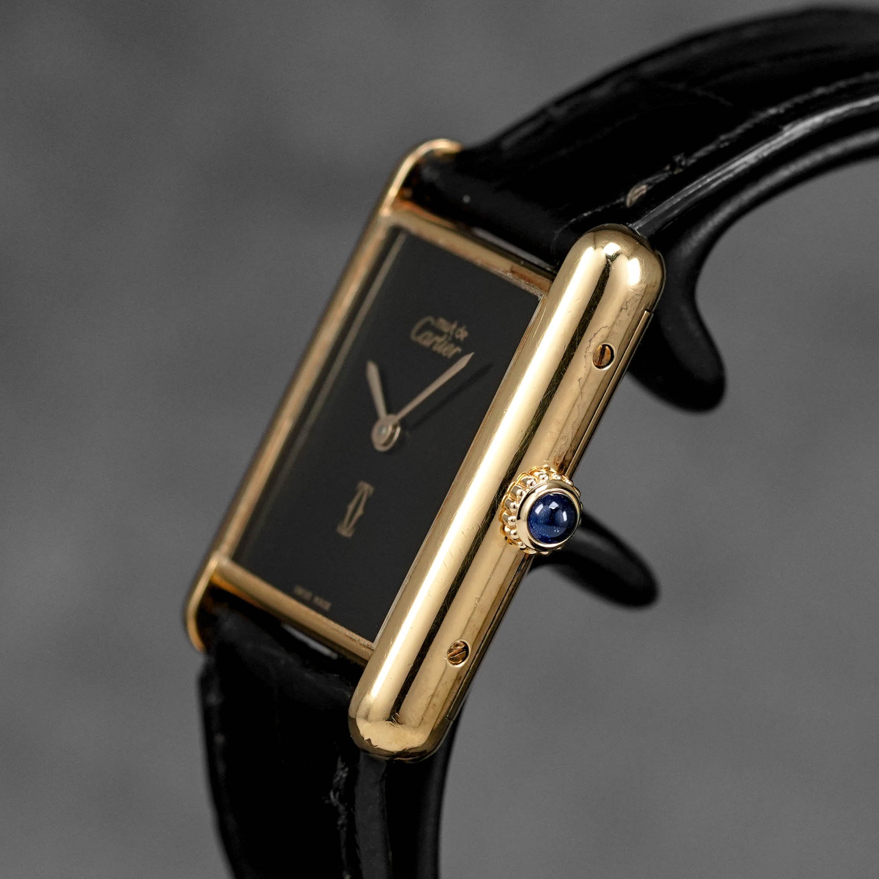 Harga Cartier Tank Must Vermeil Yellowgold Black