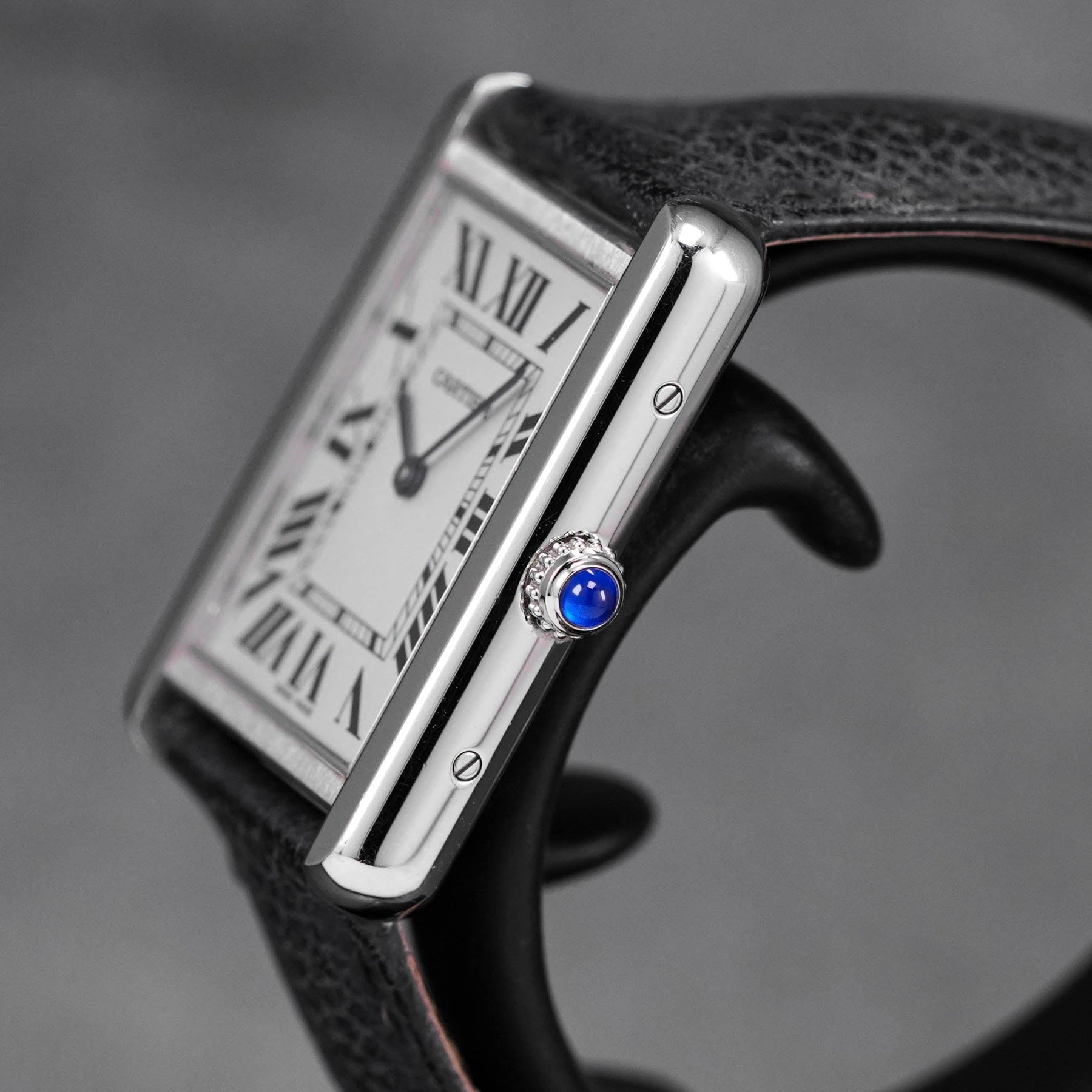 TANK SOLO L SILVER DIAL LEATHER STRAP (2018)