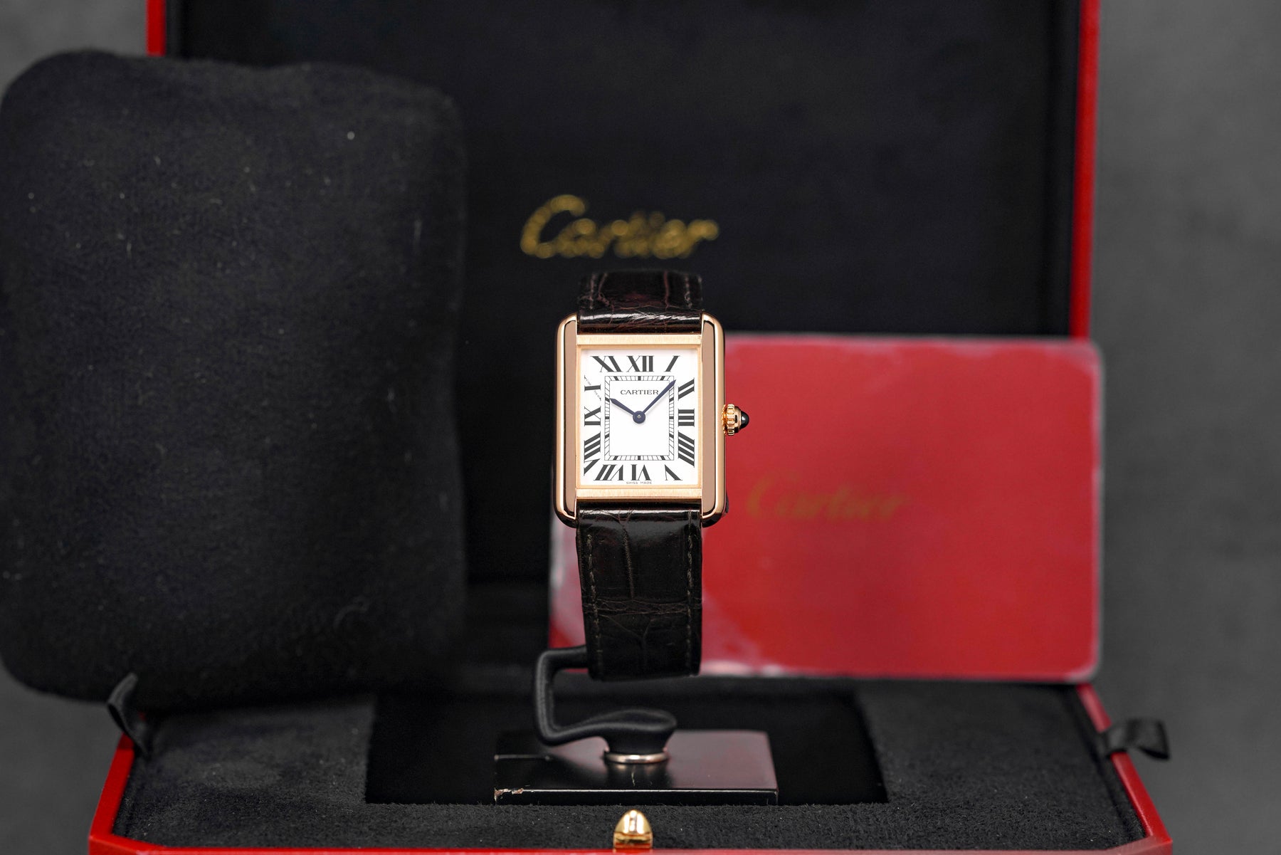TANK SOLO S ROSEGOLD SILVER DIAL LEATHER STRAP (2019)