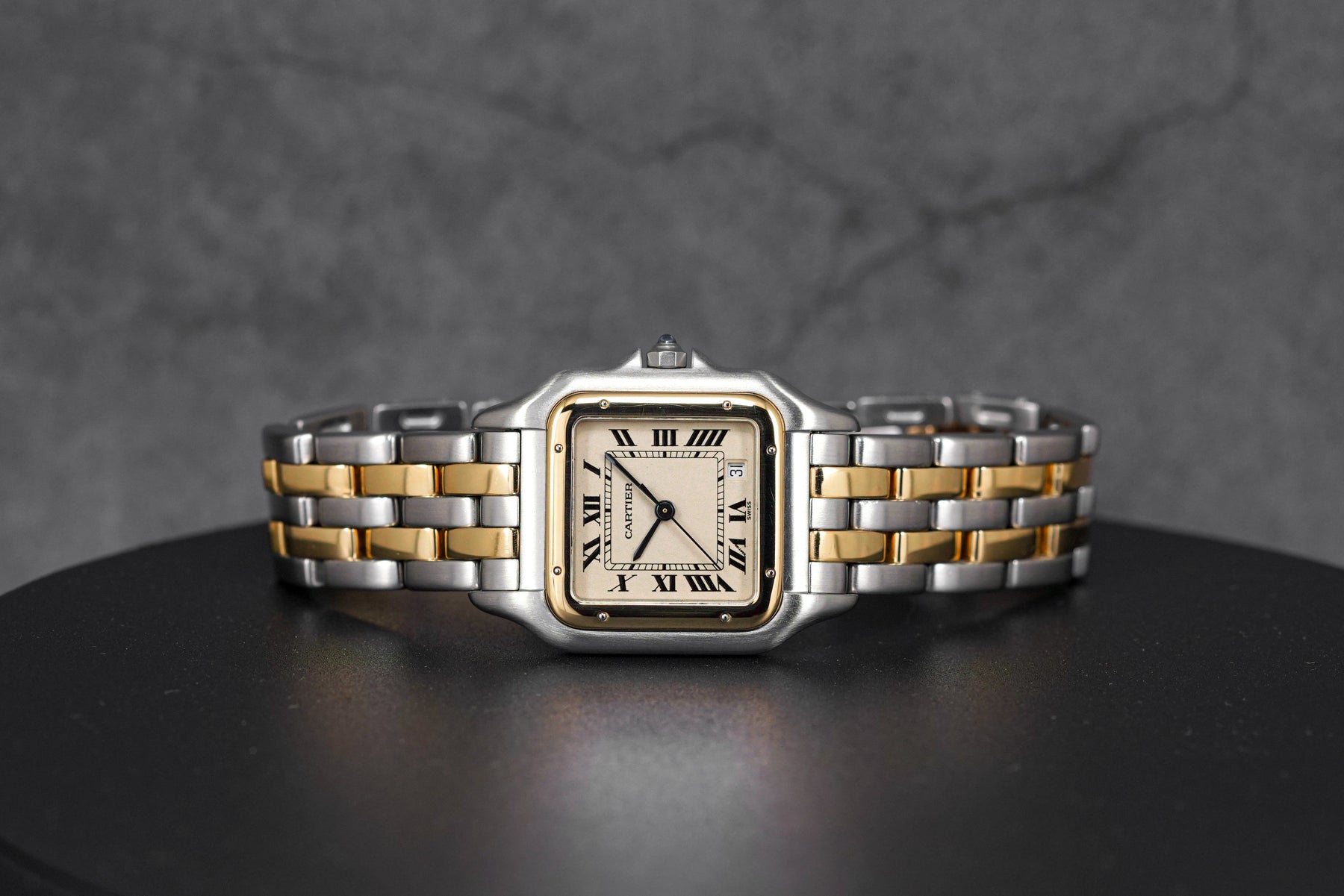 PANTHERE TWOTONE YELLOWGOLD M WHITE DIAL QUARTZ (WATCH ONLY)