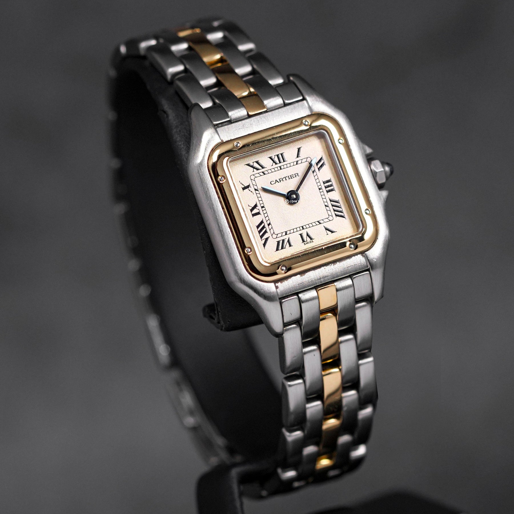 PANTHERE TWOTONE YELLOWGOLD S WHITE DIAL QUARTZ (WATCH ONLY)