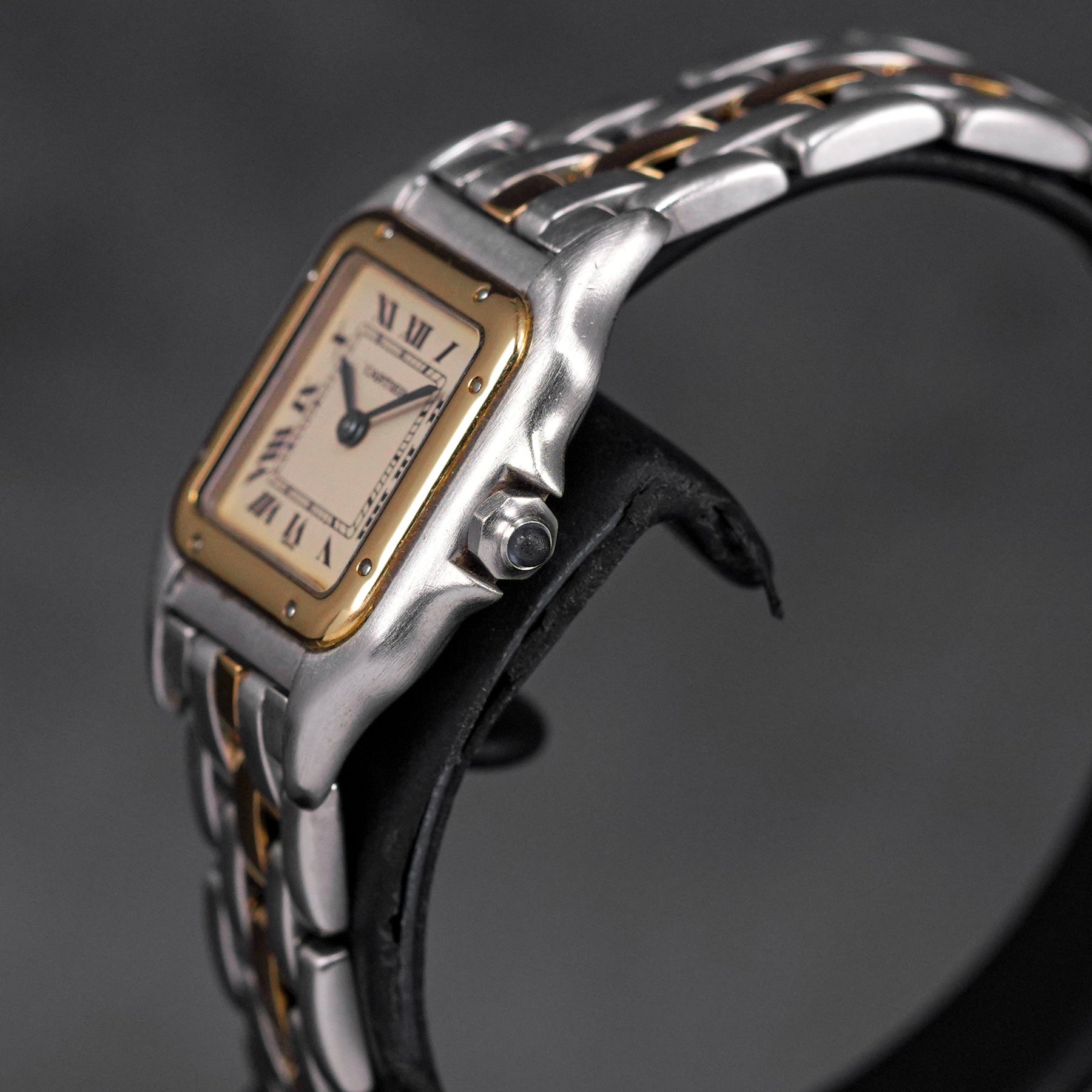 PANTHERE TWOTONE YELLOWGOLD S WHITE DIAL QUARTZ (WATCH ONLY)