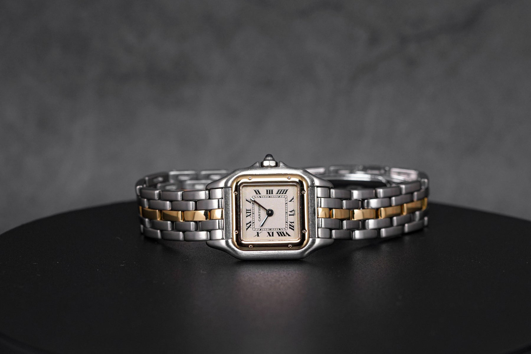 PANTHERE TWOTONE YELLOWGOLD S WHITE DIAL QUARTZ (WATCH ONLY)
