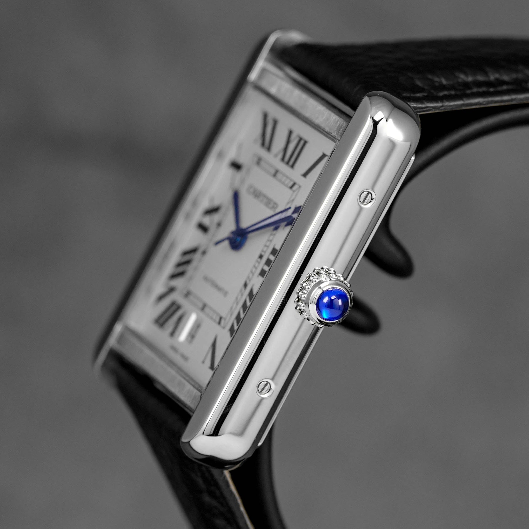 TANK SOLO XL SILVER DIAL LEATHER STRAP (2015)
