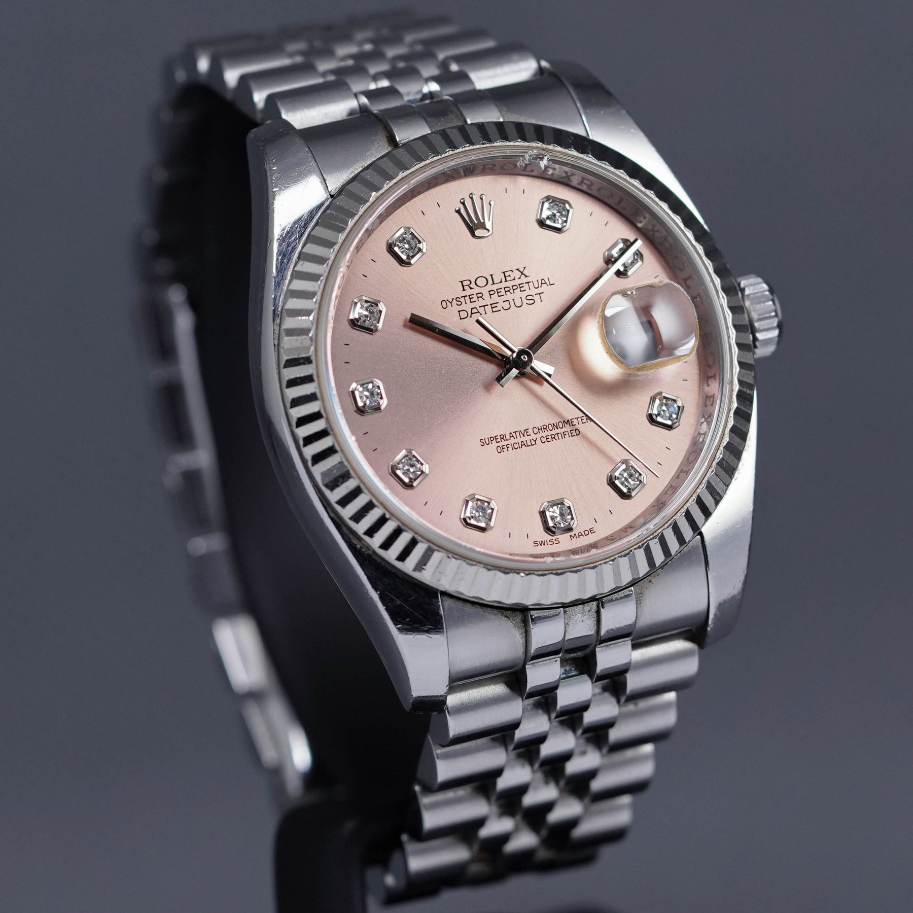 DATEJUST 36MM SALMON DIAMOND DIAL (2009)