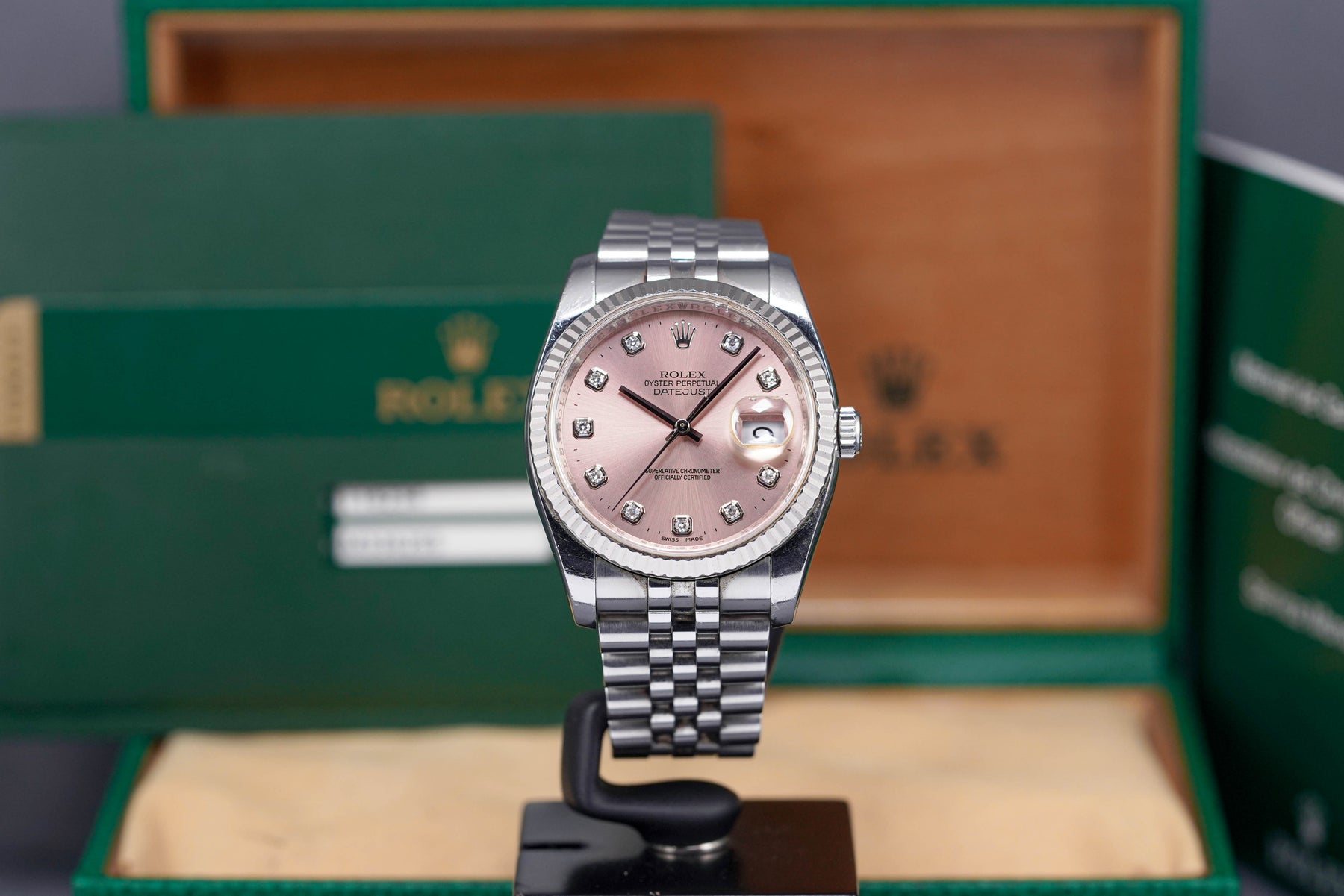 DATEJUST 36MM SALMON DIAMOND DIAL (2009)
