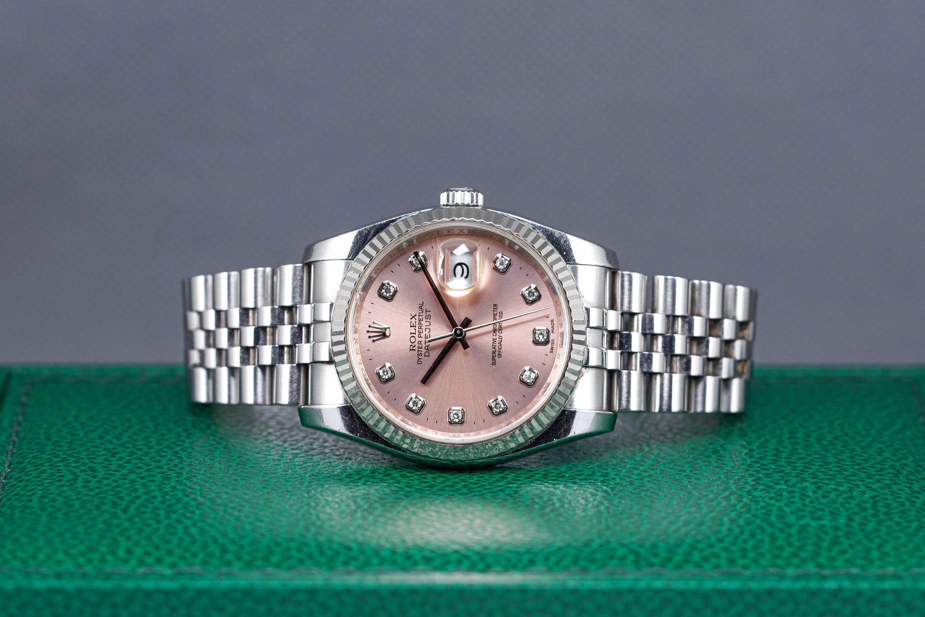 DATEJUST 36MM SALMON DIAMOND DIAL (2009)