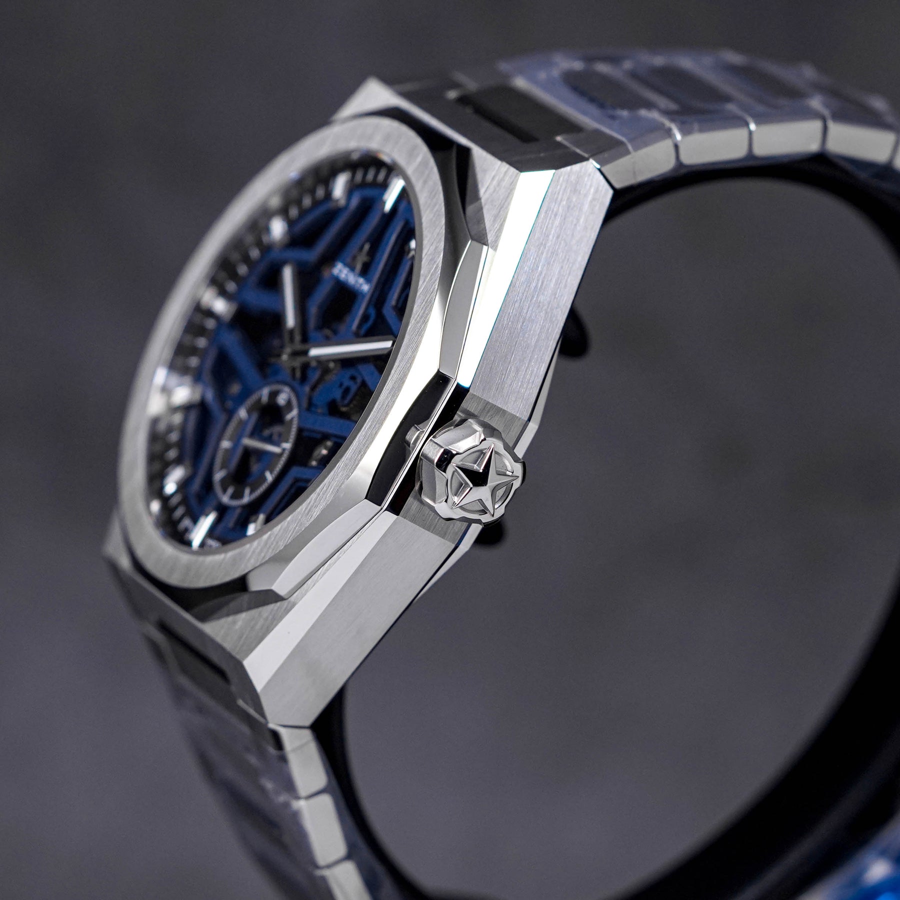 DEFY SKYLINE 41MM STEEL SKELETON BLUE 1/10 SECONDS (2023)