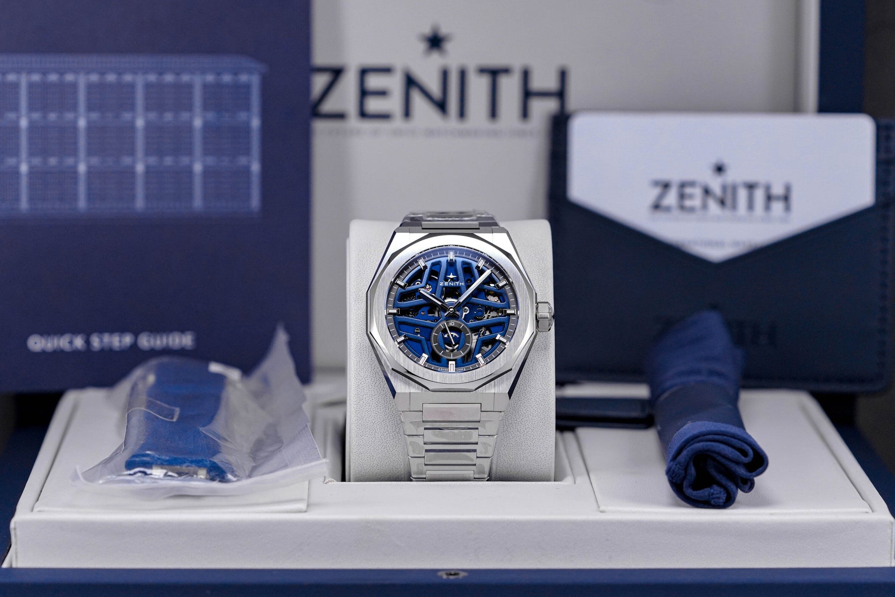 DEFY SKYLINE 41MM STEEL SKELETON BLUE 1/10 SECONDS (2023)