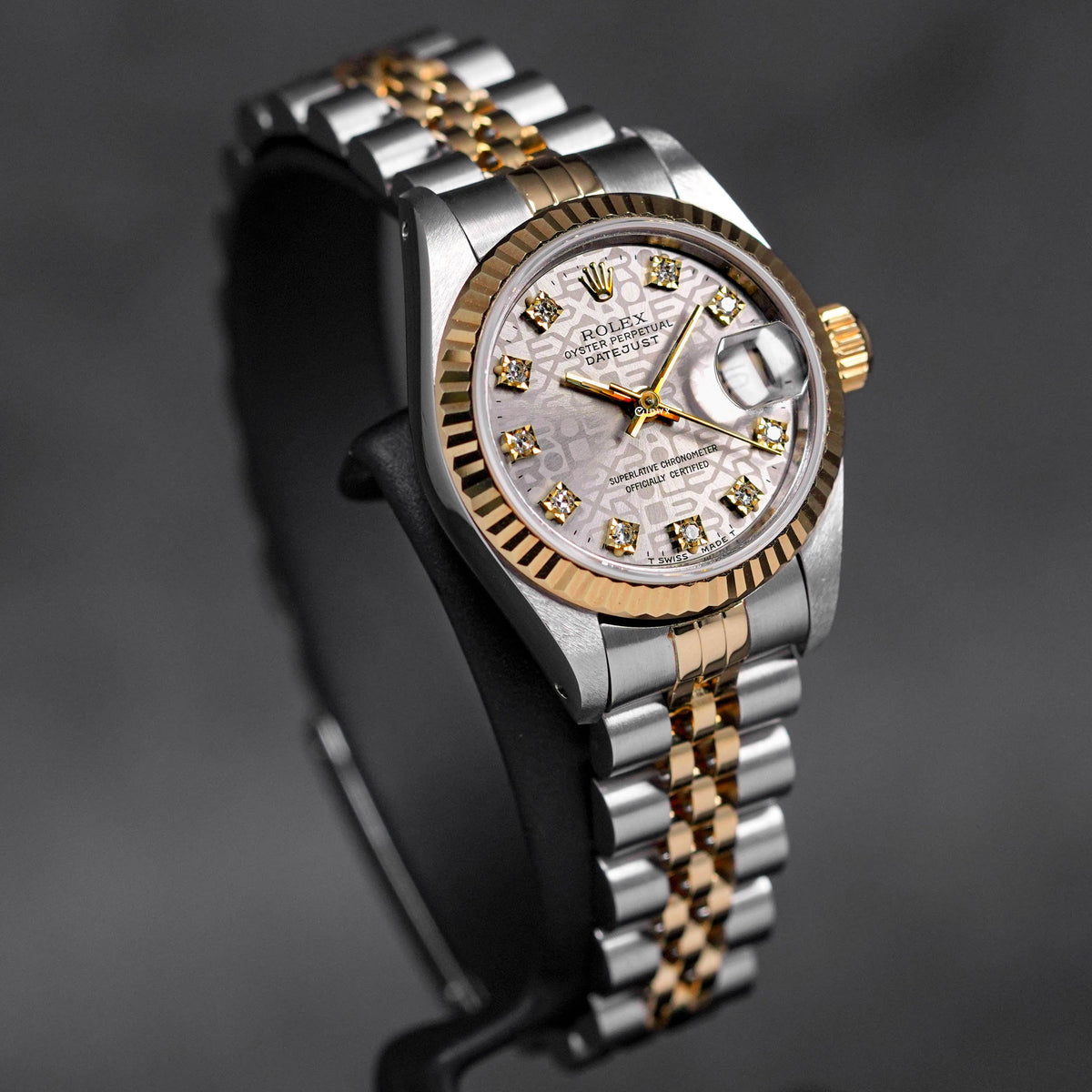 DATEJUST 26MM TWOTONE YELLOWGOLD SILVER COMPUTERIZED DIAMOND DIAL (1992)