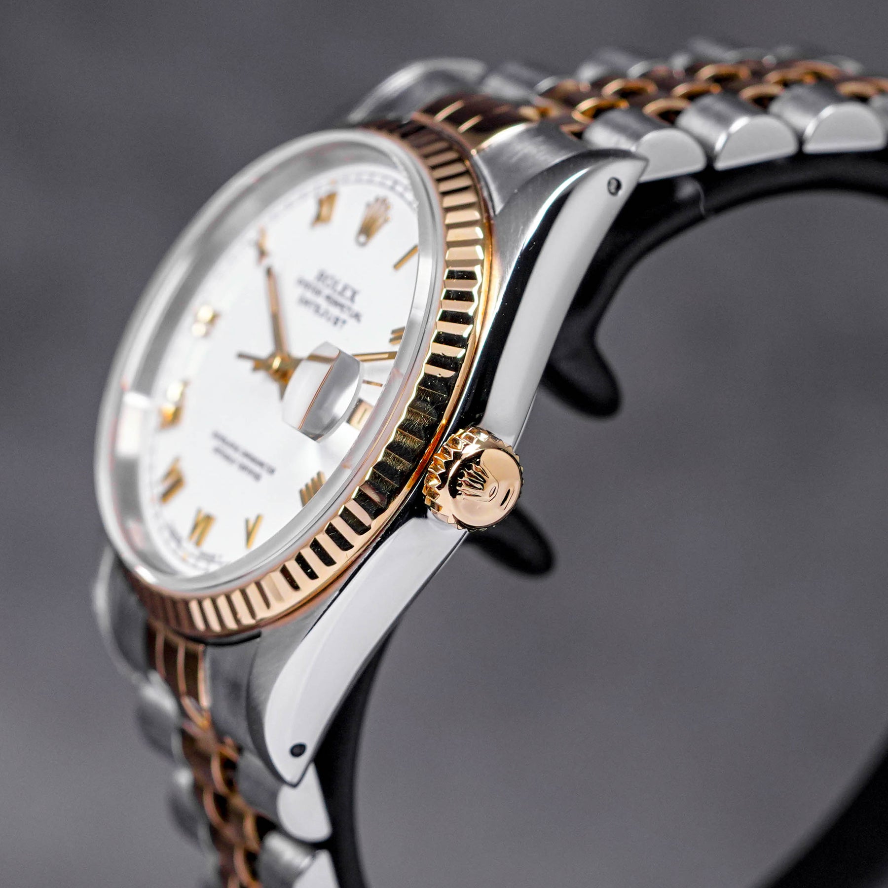 DATEJUST 36MM TWOTONE YELLOWGOLD WHITE ROMAN INDEX DIAL (WATCH ONLY)