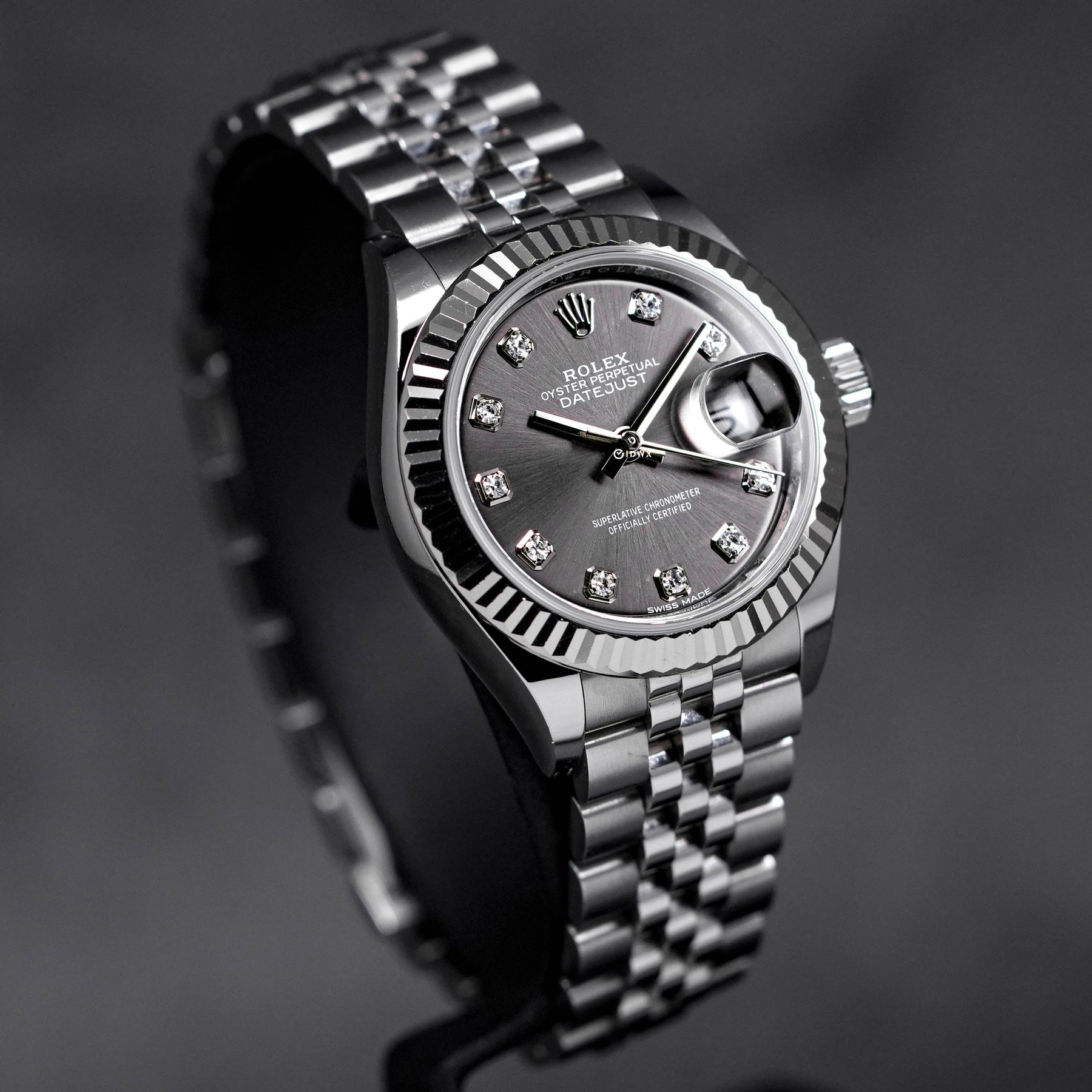 DATEJUST 28MM RHODIUM DIAMOND DIAL (2019)