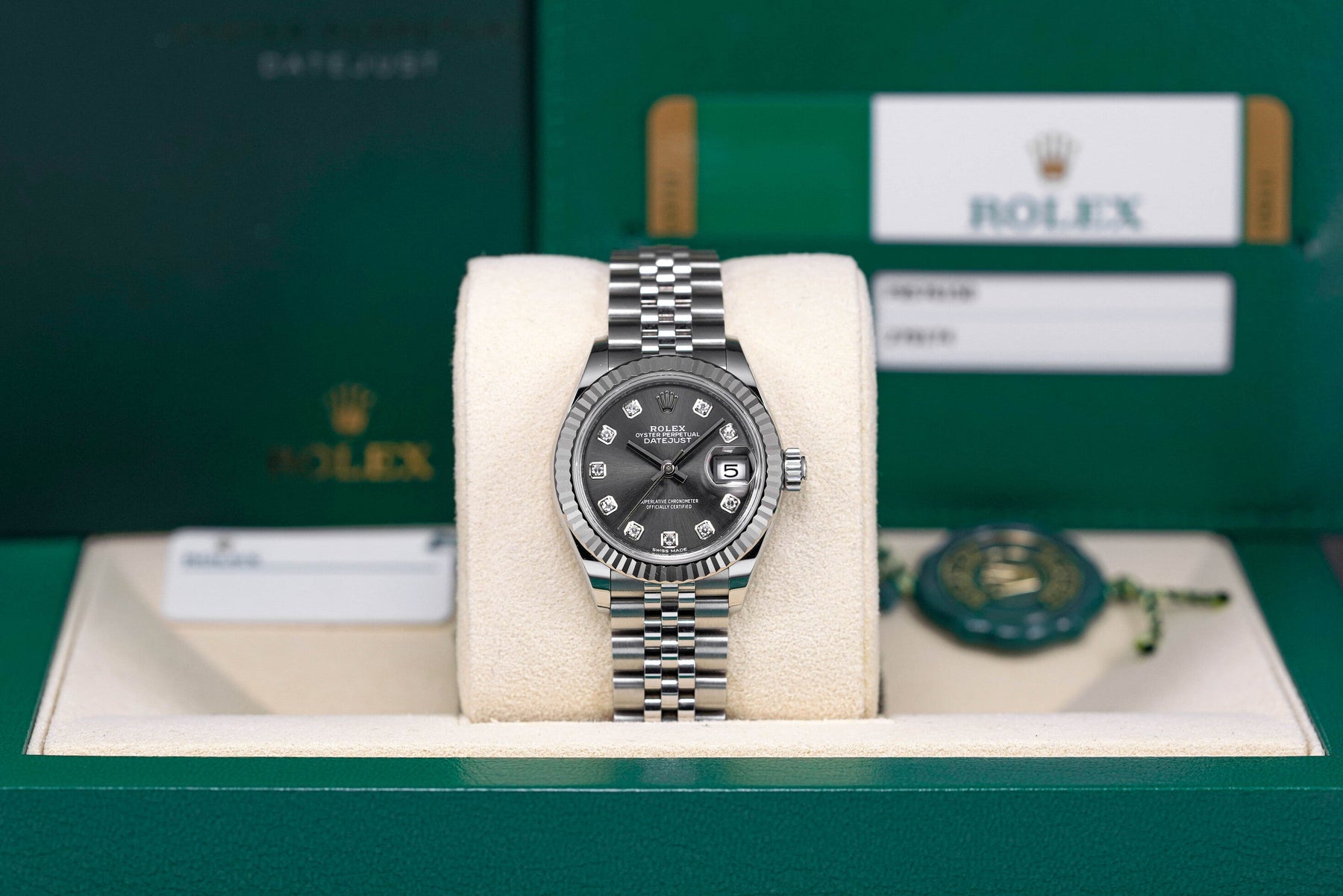 DATEJUST 28MM RHODIUM DIAMOND DIAL (2019)