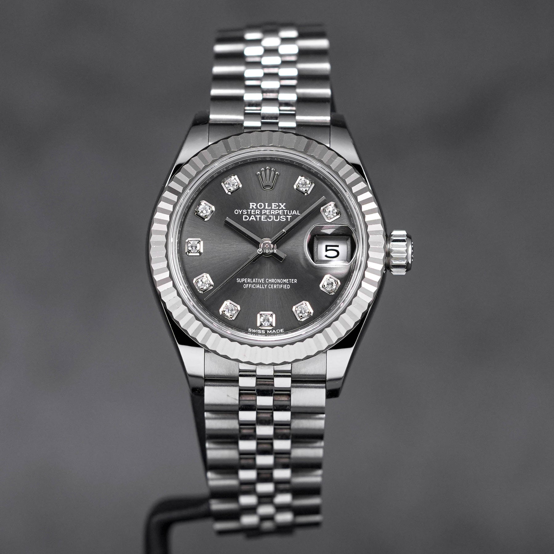 DATEJUST 28MM RHODIUM DIAMOND DIAL (2019)
