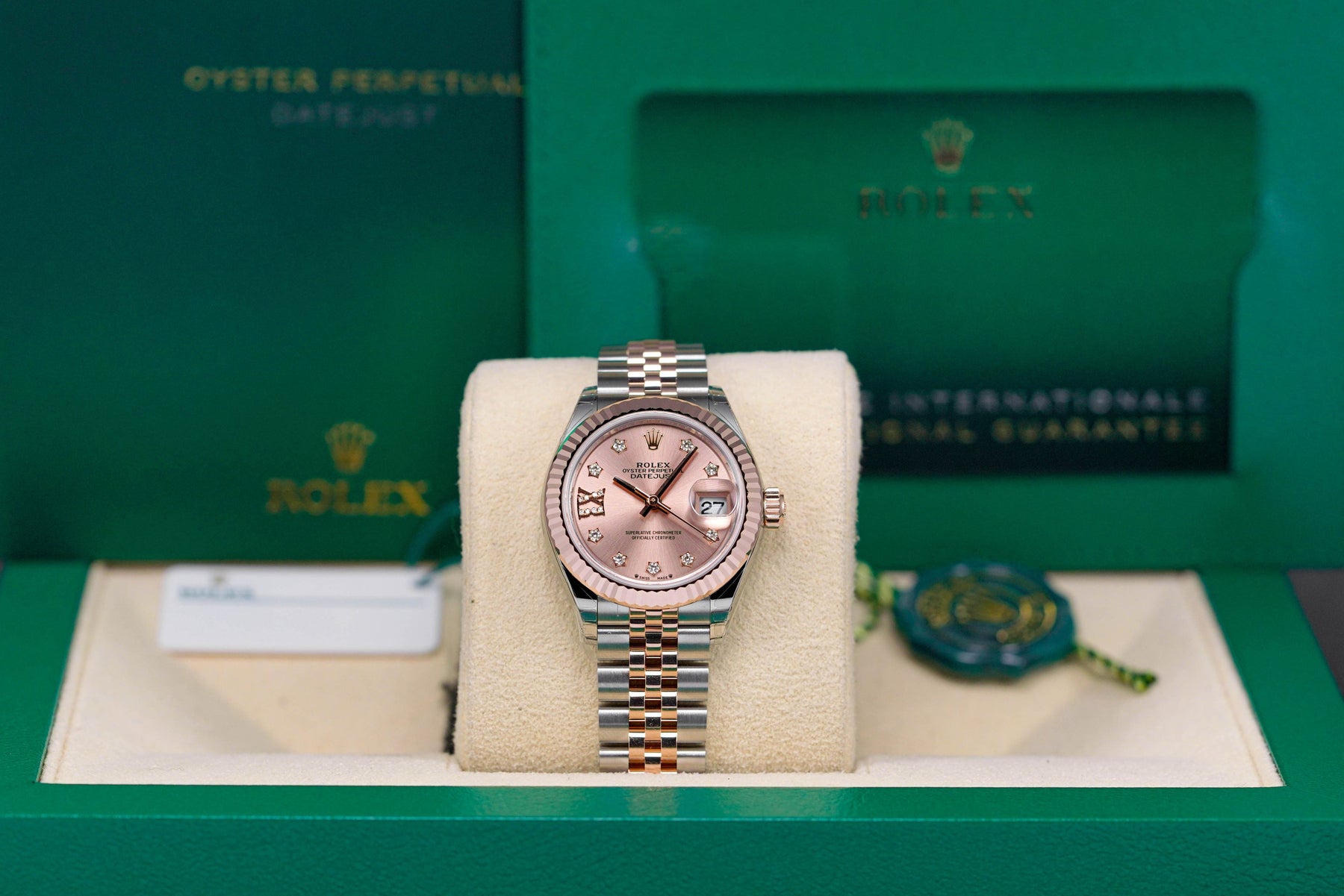 DATEJUST 28MM TWOTONE ROSEGOLD PINK STAR DIAMOND DIAL ROMAN ON 9 (2023)