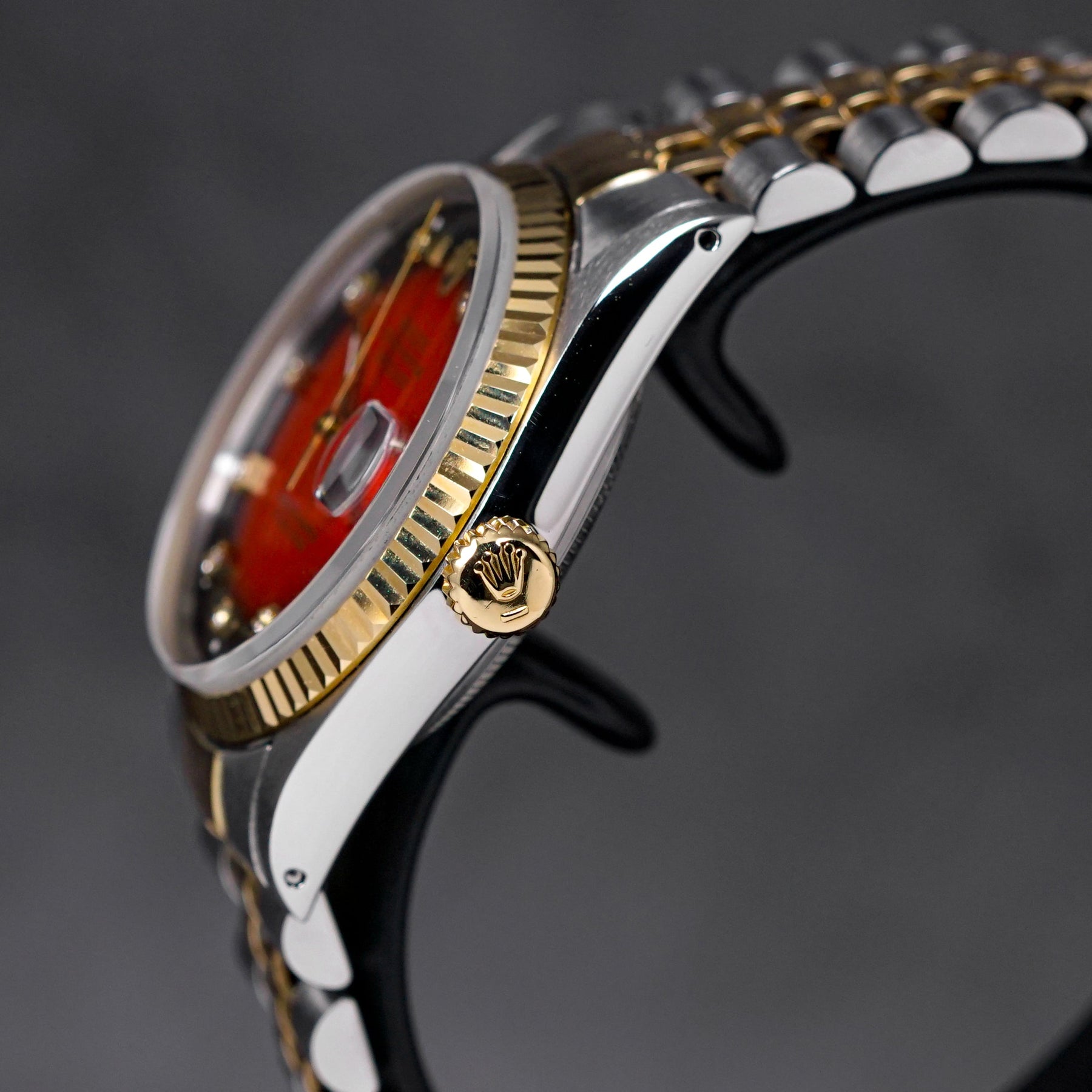 DATEJUST 36MM TWOTONE YELLOWGOLD RED OMBRE DIAMOND DIAL (WATCH ONLY)