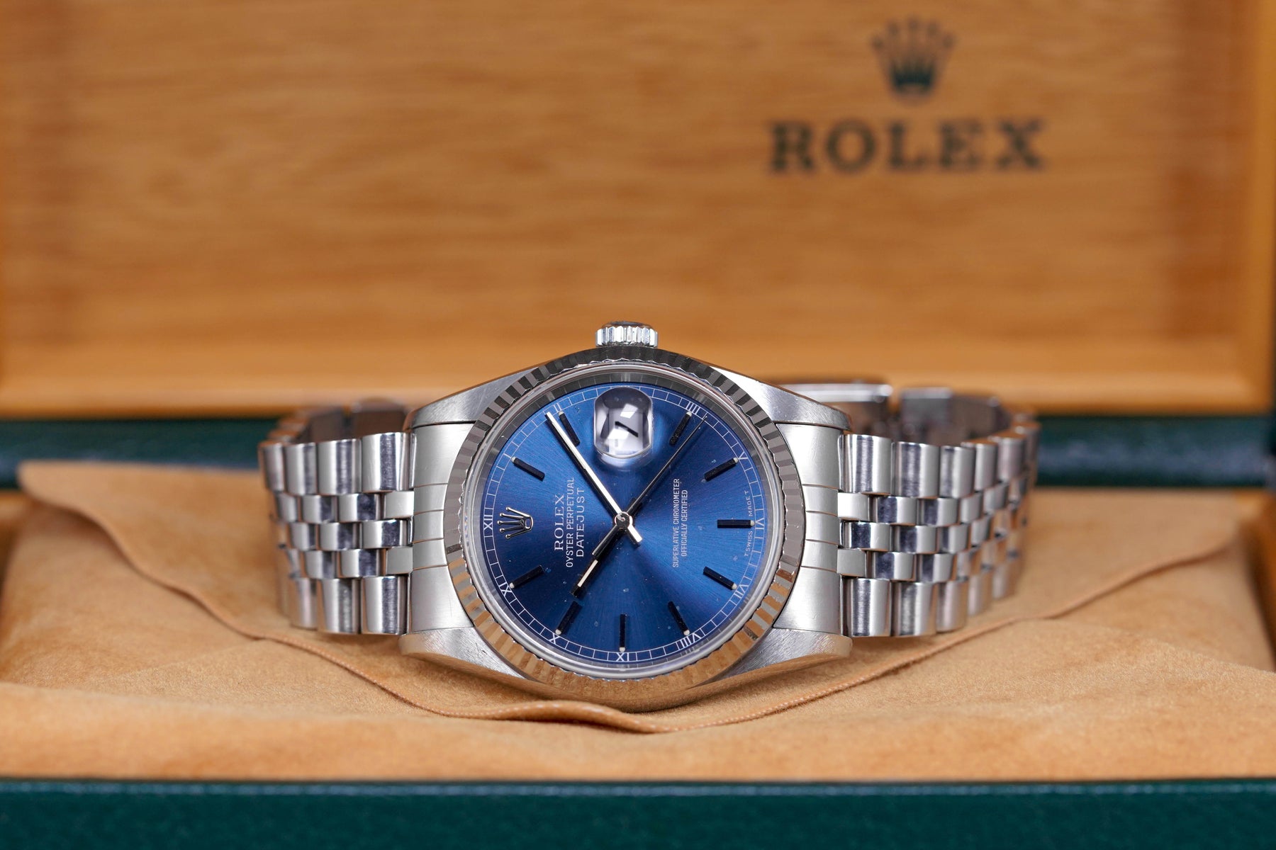 DATEJUST 36MM 16234 BLUE FLUTED JUBILEE (1999)