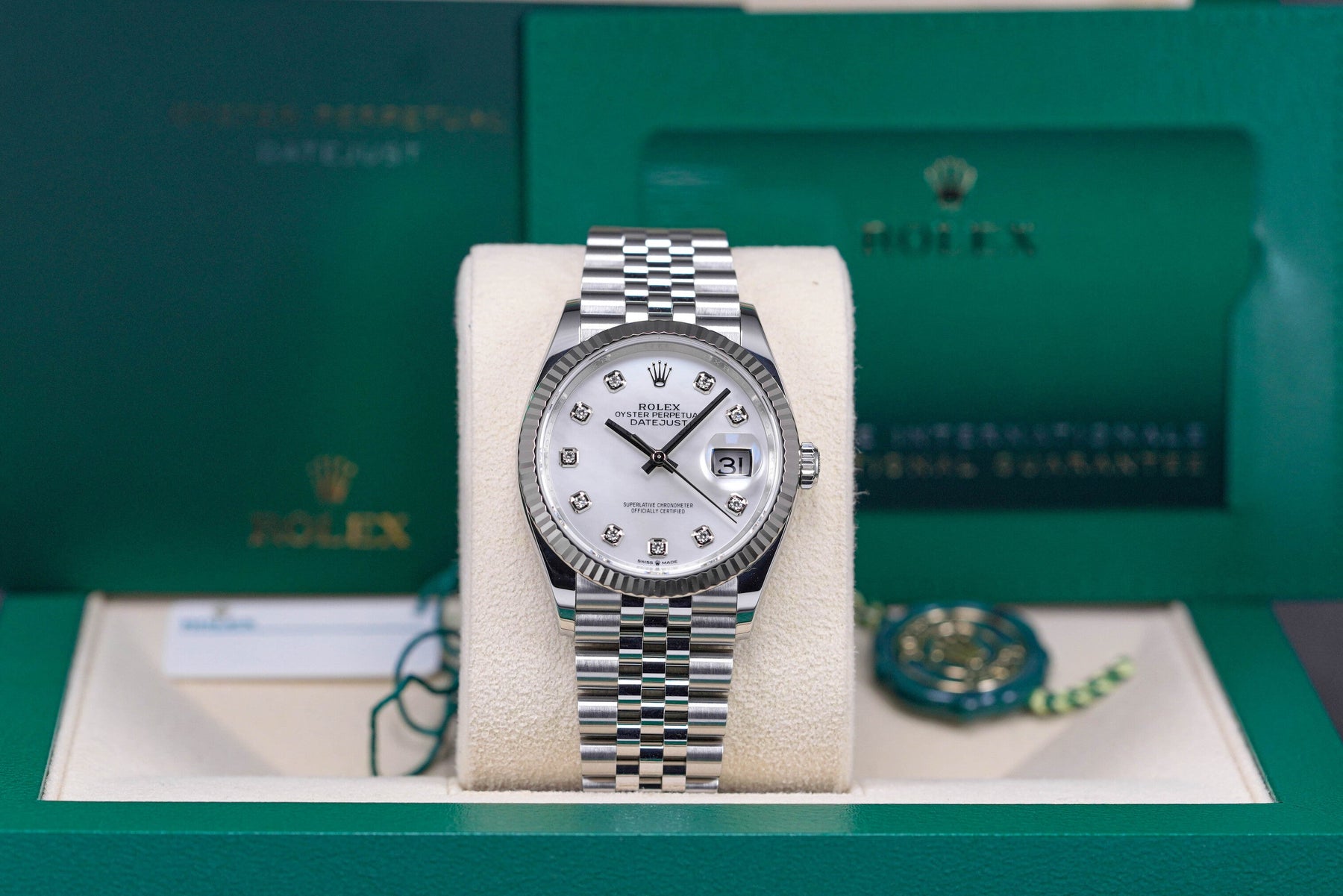 DATEJUST 36MM WHITE MOP DIAMOND DIAL (2022)