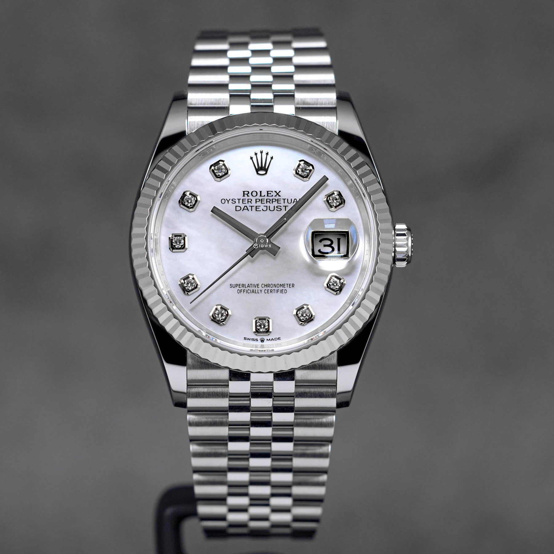 DATEJUST 36MM WHITE MOP DIAMOND DIAL (2022)