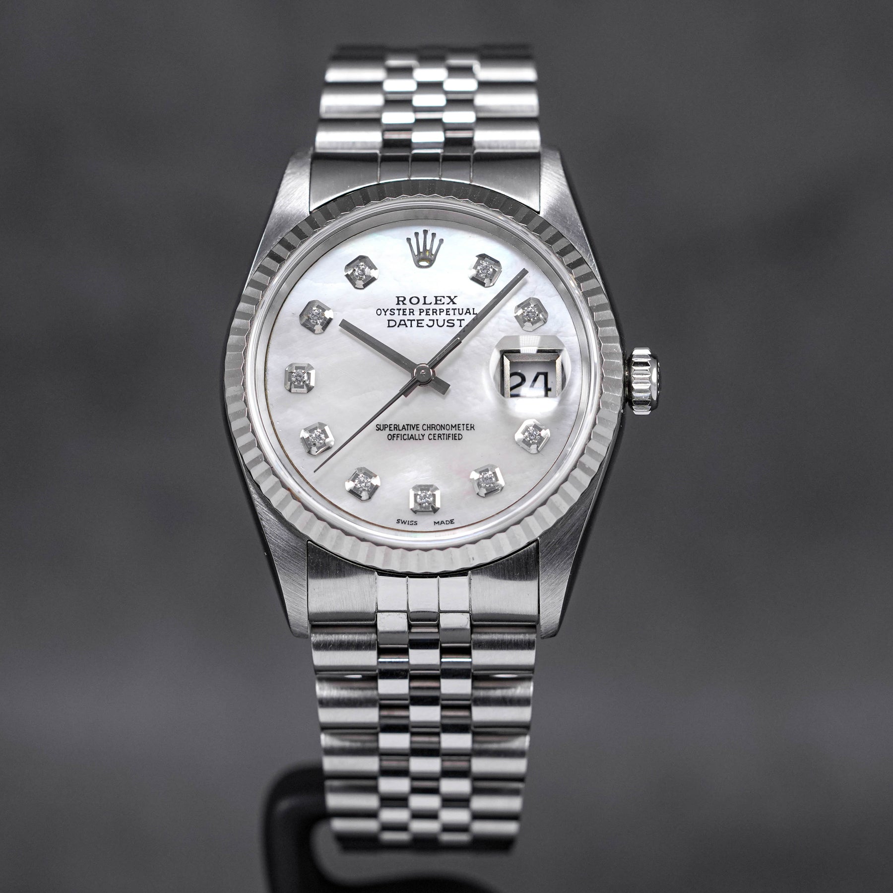 DATEJUST 36MM CUSTOM MOP DIAL DIAMOND INDEX 'A SERIES' (WATCH ONLY-CIRCA 1999)