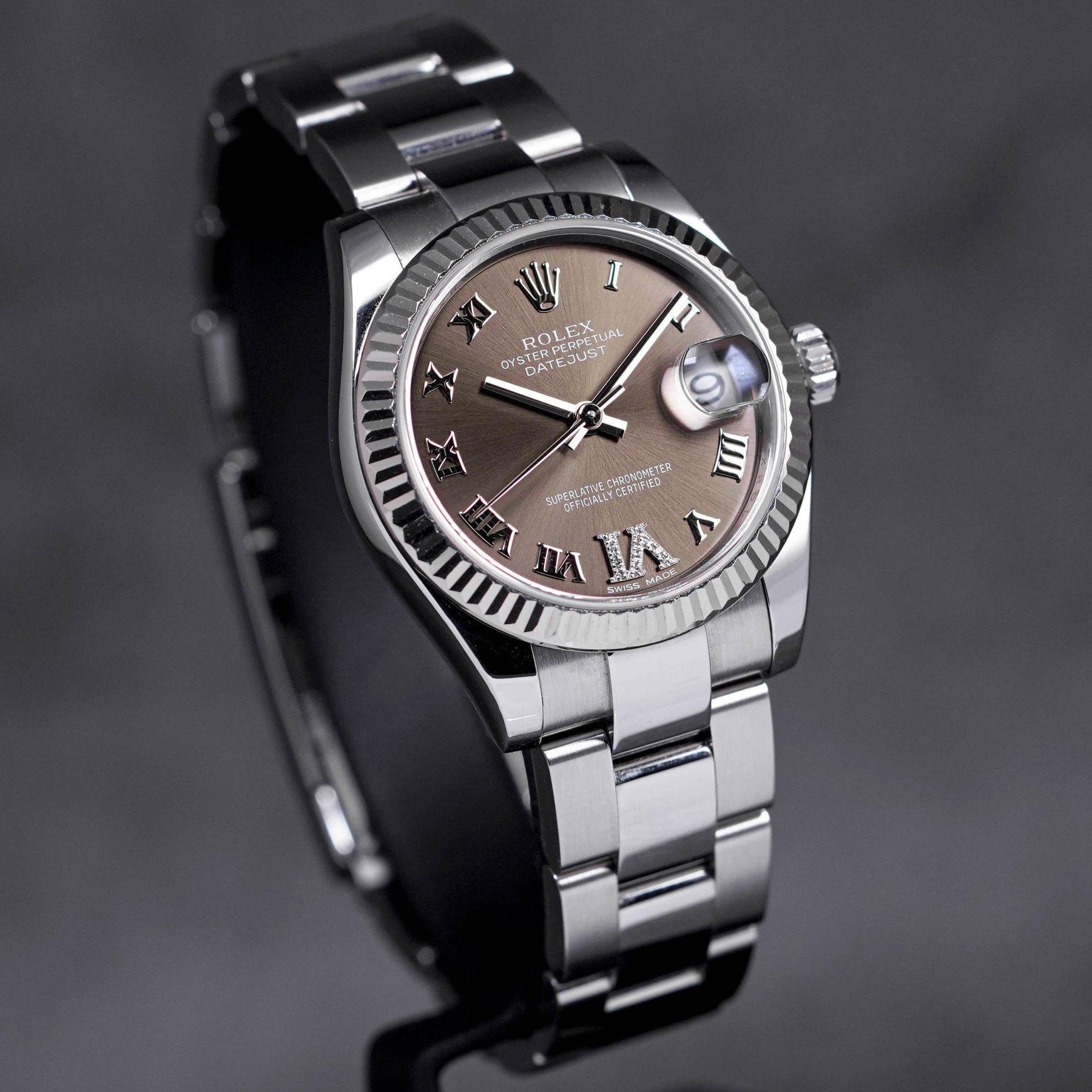 DATEJUST 31MM RHODIUM ROMAN DIAMOND ON VI DIAL (2015)
