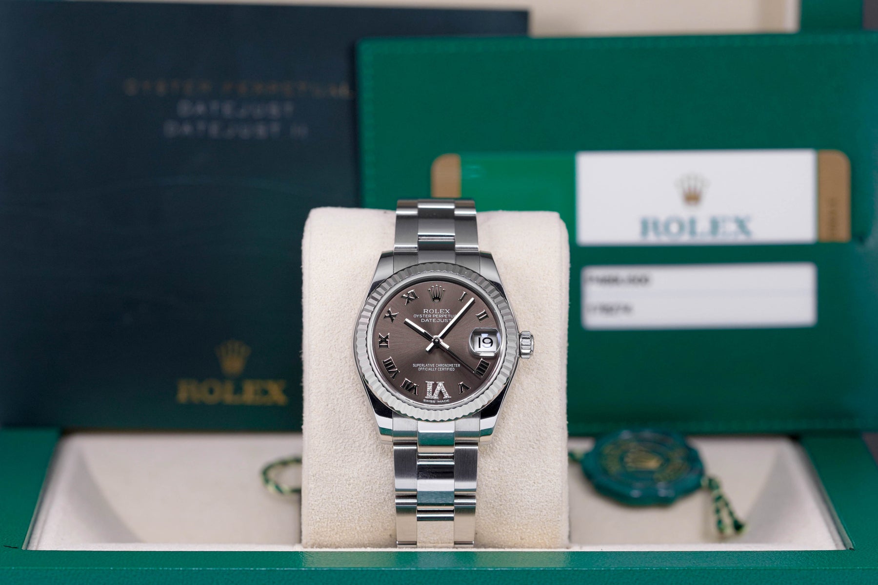 DATEJUST 31MM RHODIUM ROMAN DIAMOND ON VI DIAL (2015)