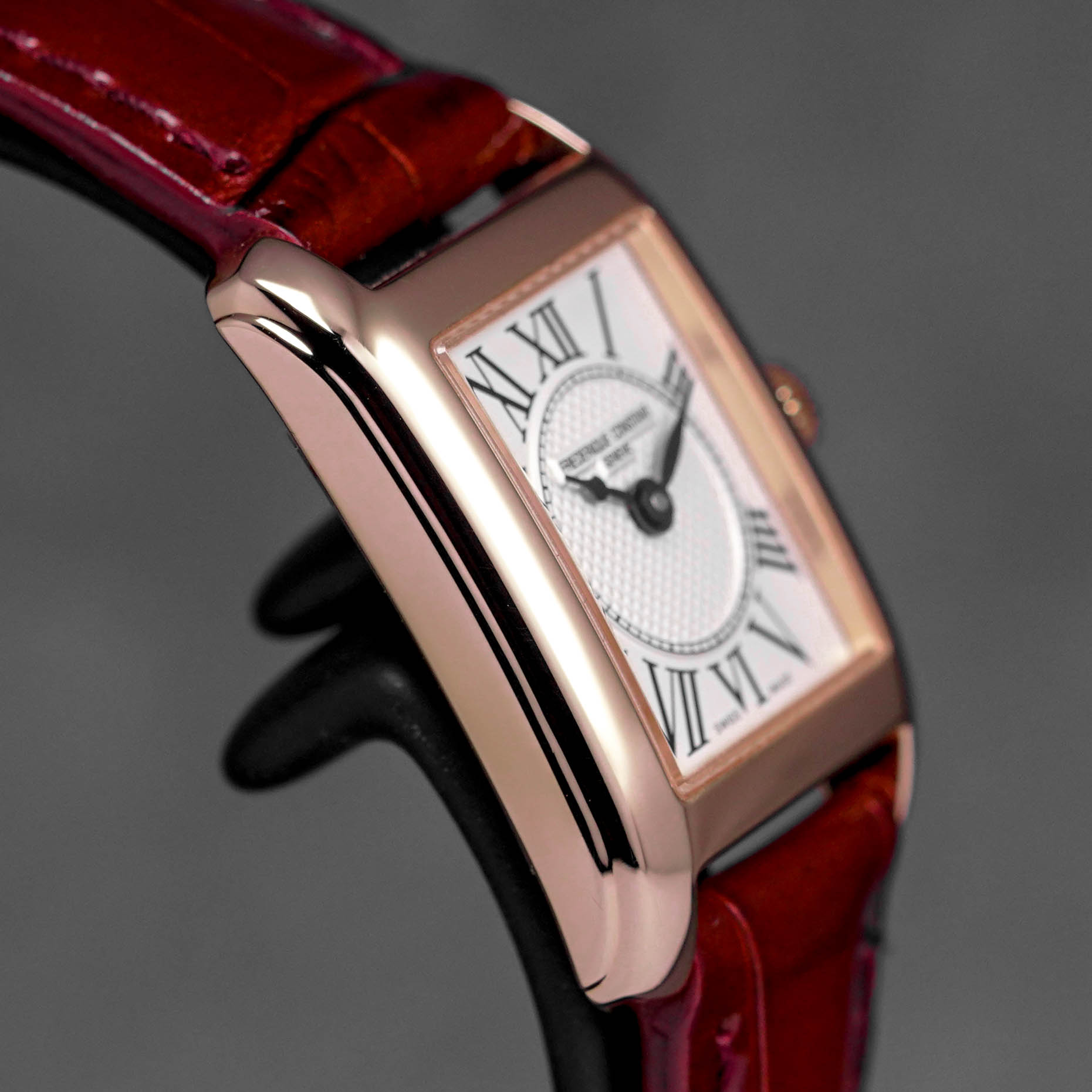 CLASSICS CAREE ROSEGOLD-PLATED STEEL WHITE DIAL LEATHER STRAP