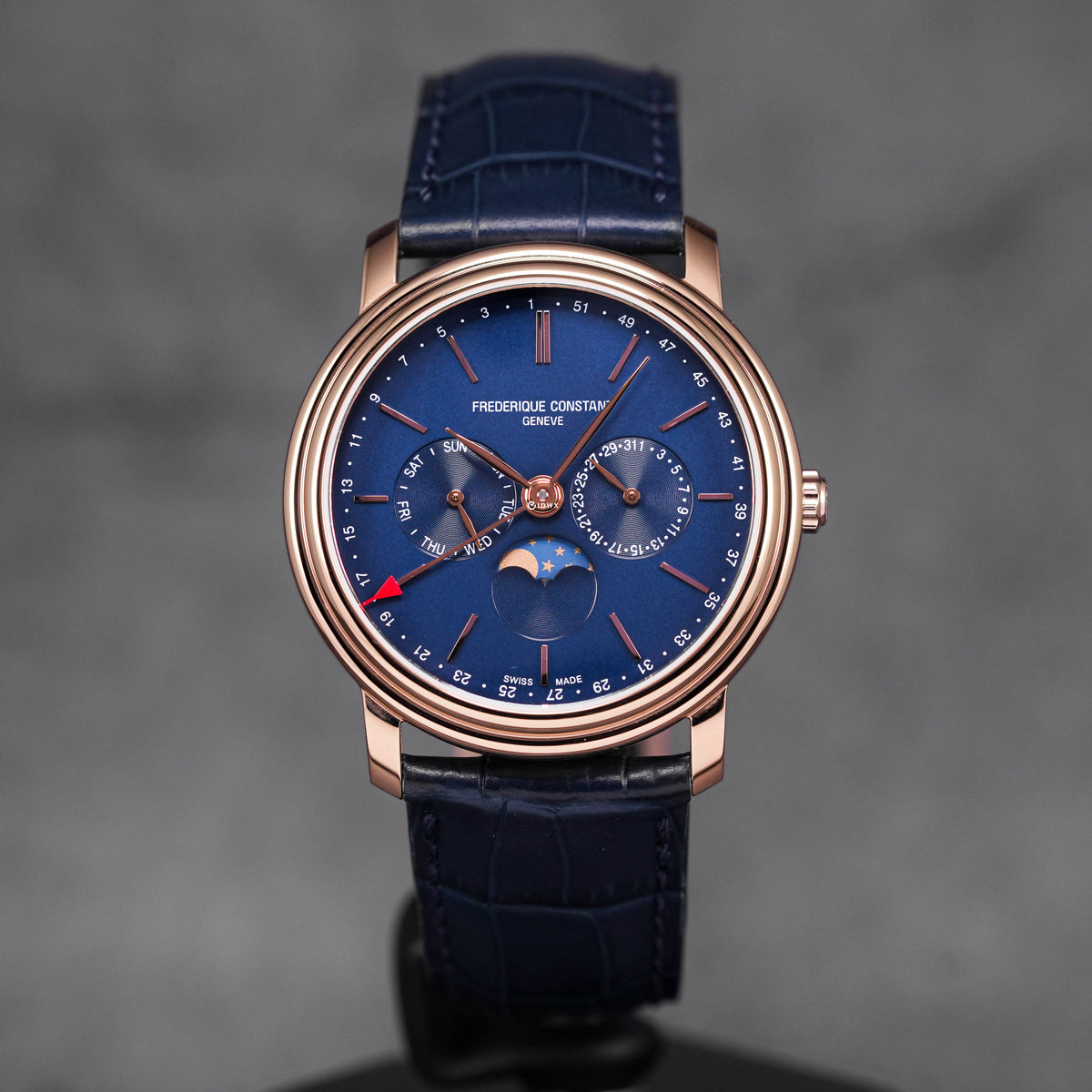 CLASSICS BUSINESS TIMER MOONPHASE ROSEGOLD-PLATED STEEL BLUE DIAL (2025)
