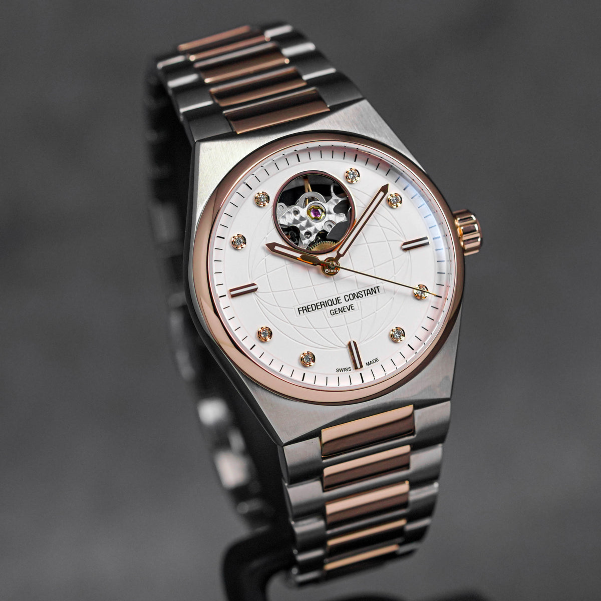 HIGHLIFE HEART BEAT TWOTONE ROSEGOLD-PLATED STEEL SILVER DIAL (2025)