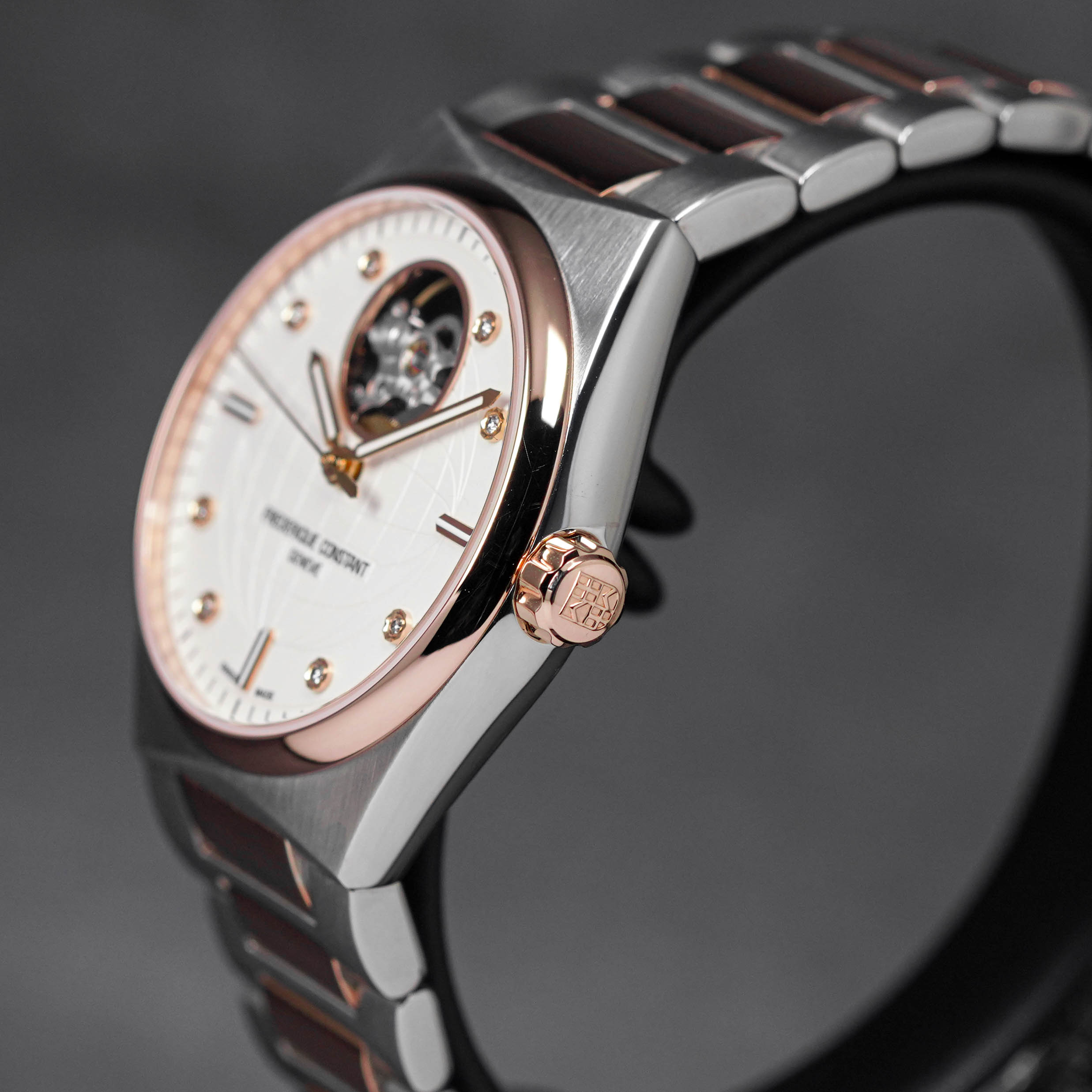 HIGHLIFE HEART BEAT TWOTONE ROSEGOLD-PLATED STEEL SILVER DIAL