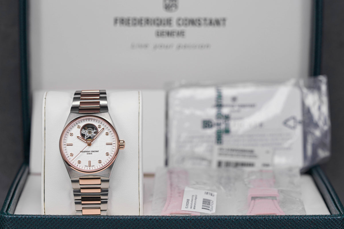 HIGHLIFE HEART BEAT TWOTONE ROSEGOLD-PLATED STEEL SILVER DIAL