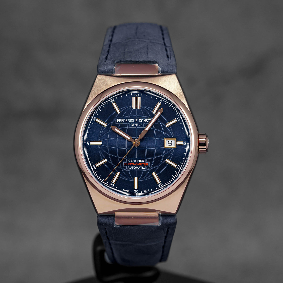 HIGHLIFE 39MM COSC TWOTONE ROSEGOLD-PLATED STEEL BLUE DIAL LEATHER STRAP (2025)
