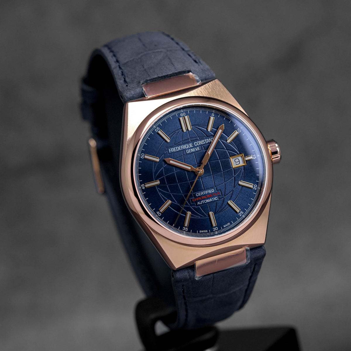 HIGHLIFE 39MM COSC TWOTONE ROSEGOLD-PLATED STEEL BLUE DIAL LEATHER STRAP (2025)
