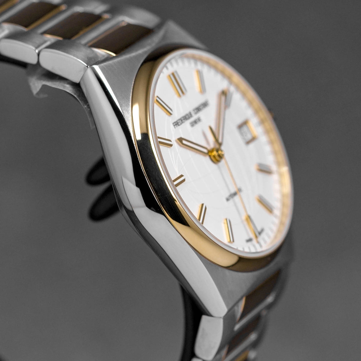 HIGHLIFE LADIES 34MM TWOTONE YELLOWGOLD-PLATED STEEL SILVER DIAL