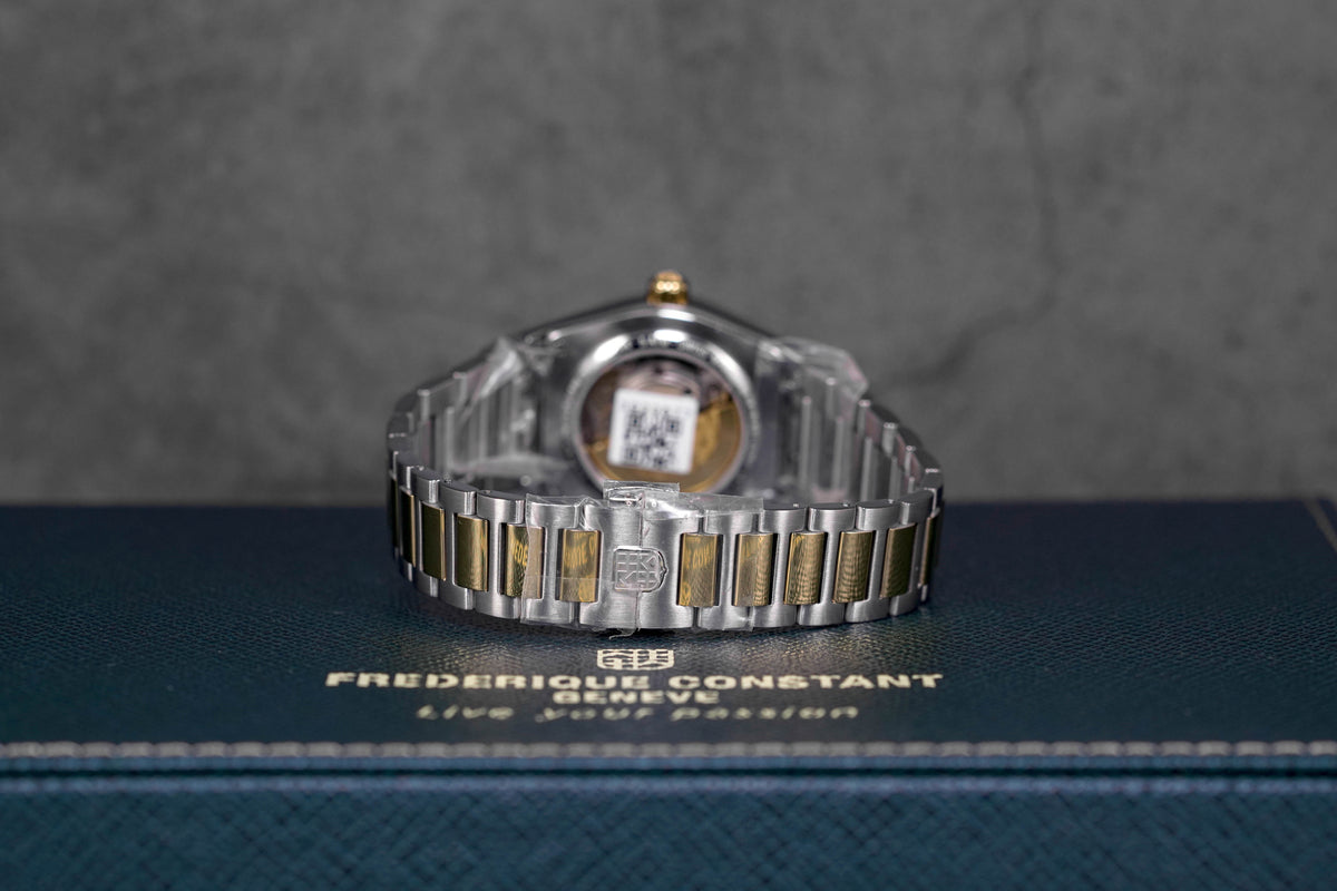 HIGHLIFE LADIES 34MM TWOTONE YELLOWGOLD-PLATED STEEL SILVER DIAL