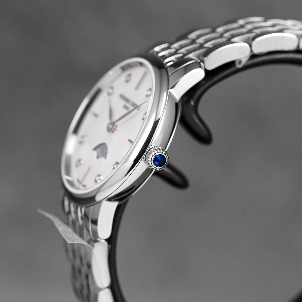 SLIMLINE MOONPHASE WHITE MOP DIAMOND DIAL