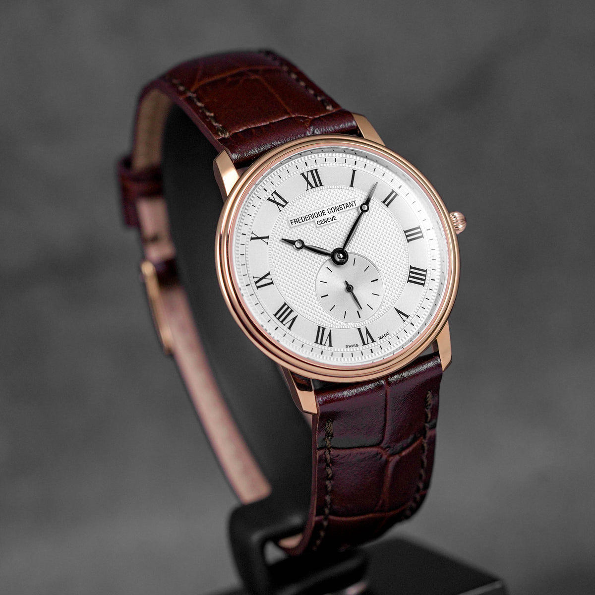 SLIMLINE SMALL SECONDS ROSEGOLD-PLATED STEEL WHITE ROMAN DIAL (2025)