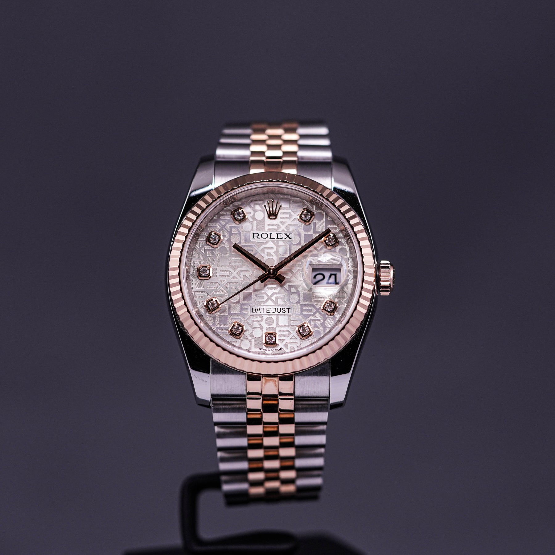 DATEJUST TWOTONE ROSEGOLD WHITE COMPUTERIZED DIAMOND (2017)