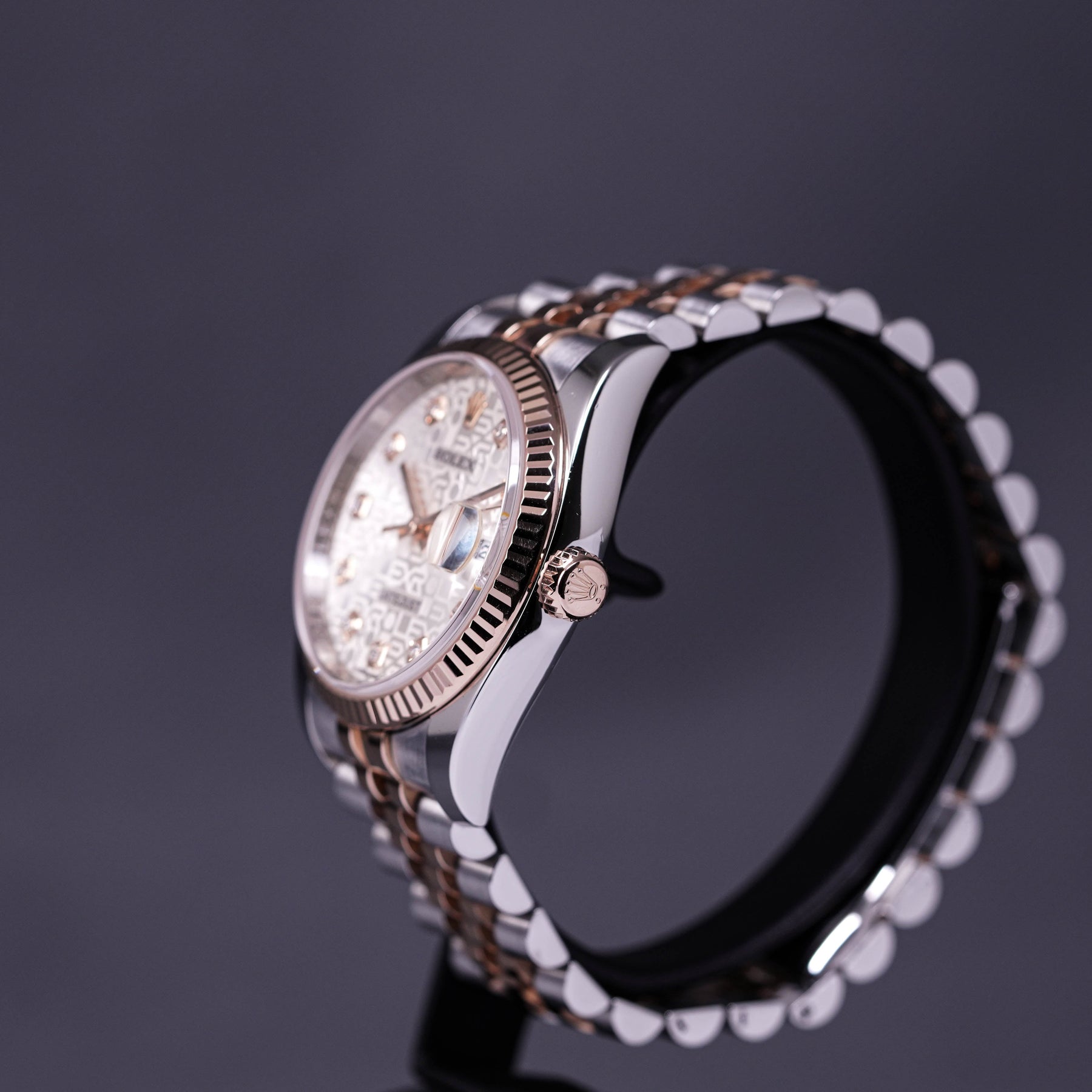 DATEJUST TWOTONE ROSEGOLD WHITE COMPUTERIZED DIAMOND (2017)