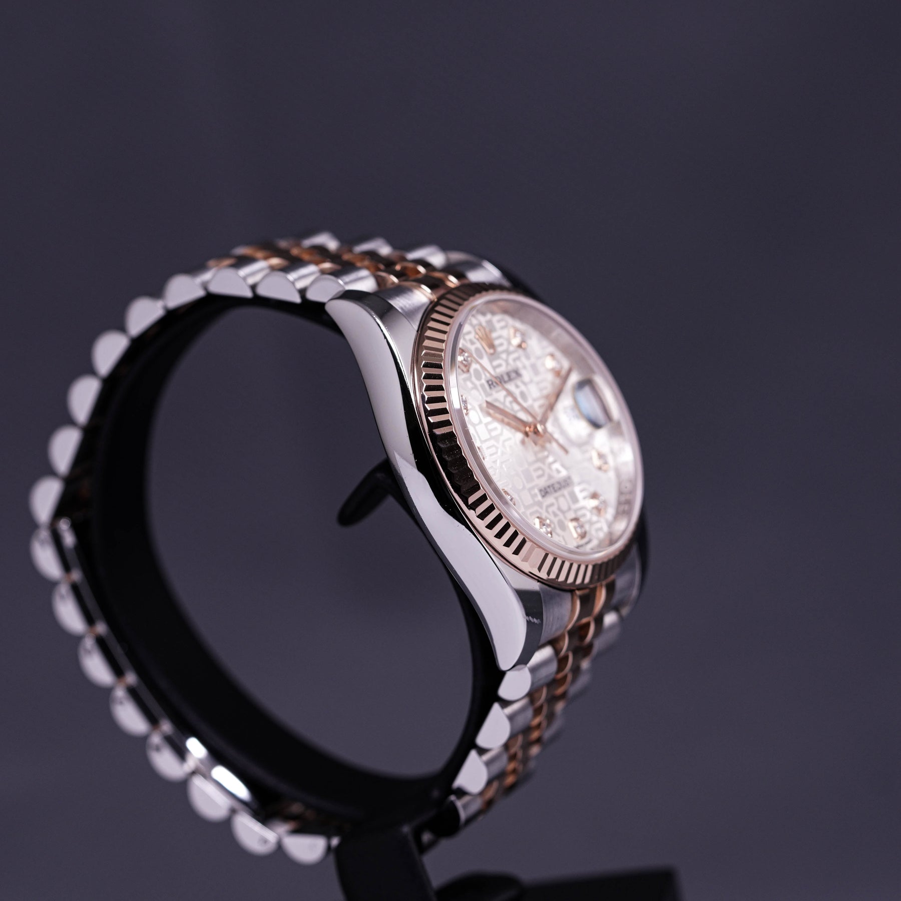 DATEJUST TWOTONE ROSEGOLD WHITE COMPUTERIZED DIAMOND (2017)