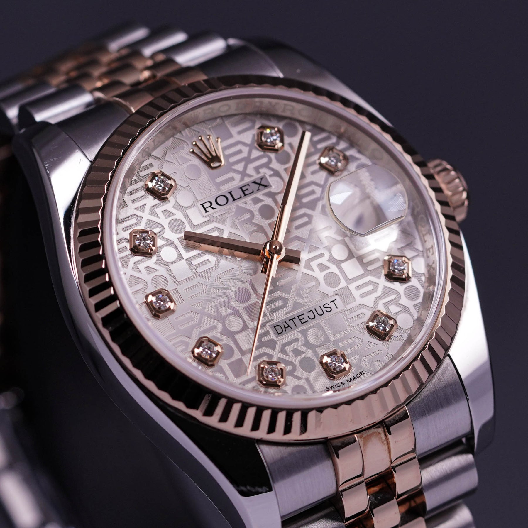DATEJUST TWOTONE ROSEGOLD WHITE COMPUTERIZED DIAMOND (2017)