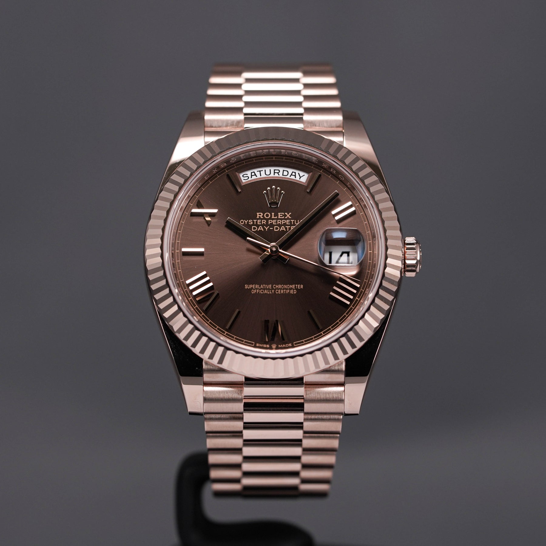 DAYDATE 40MM ROSEGOLD CHOCO ROMAN DIAL
