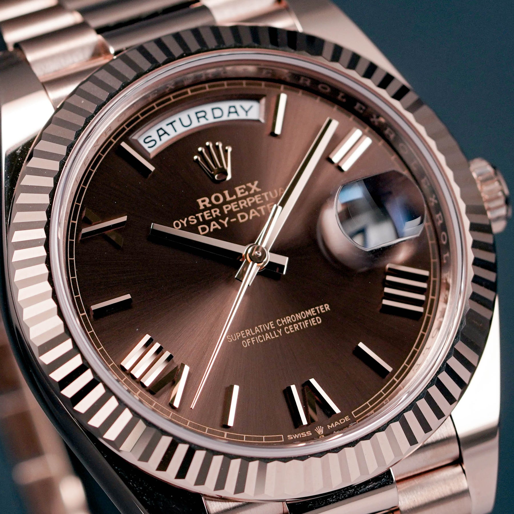 DAYDATE 40MM ROSEGOLD CHOCO ROMAN DIAL