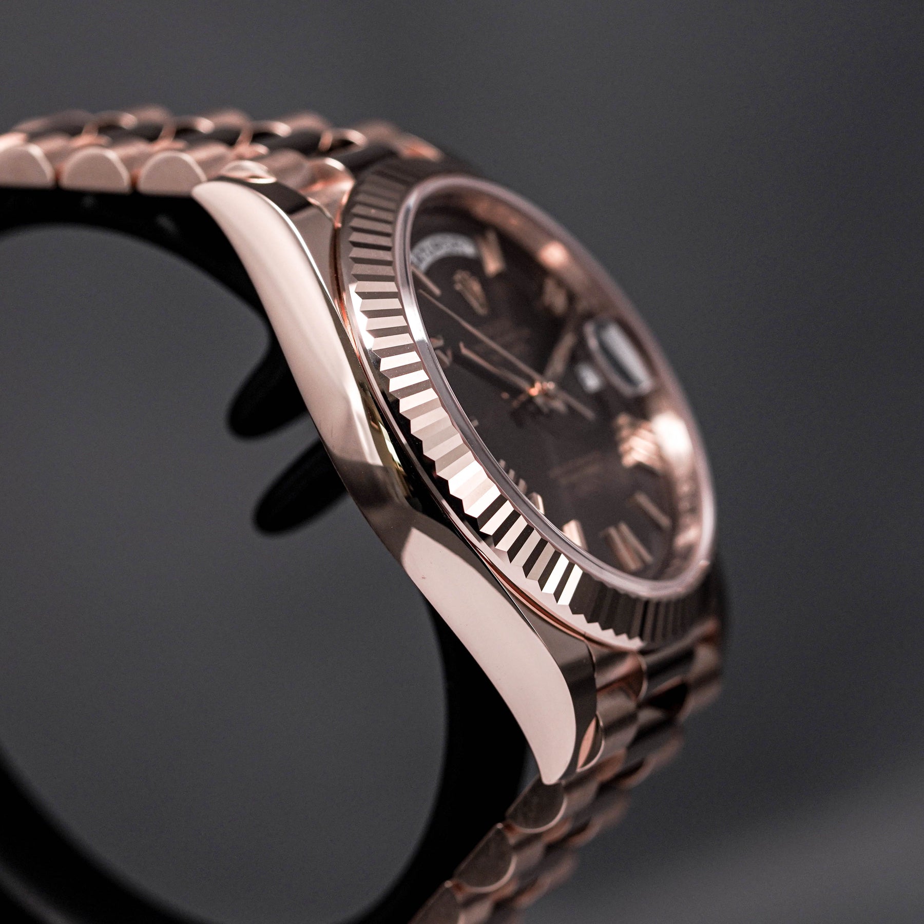 DAYDATE 40MM ROSEGOLD CHOCO ROMAN DIAL